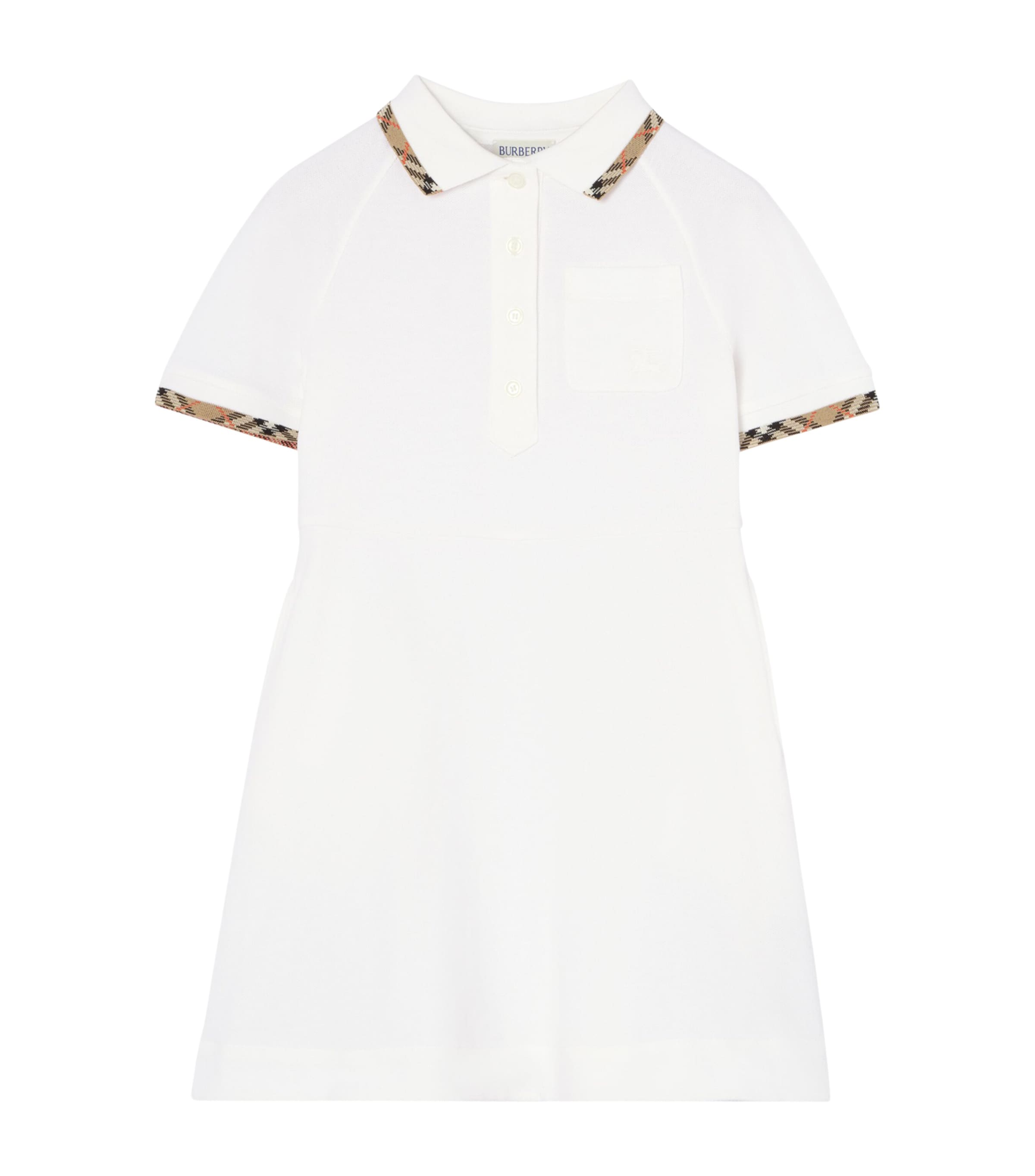 Burberry Kids Cotton Polo Shirt Dress (14 Years) White Image 1