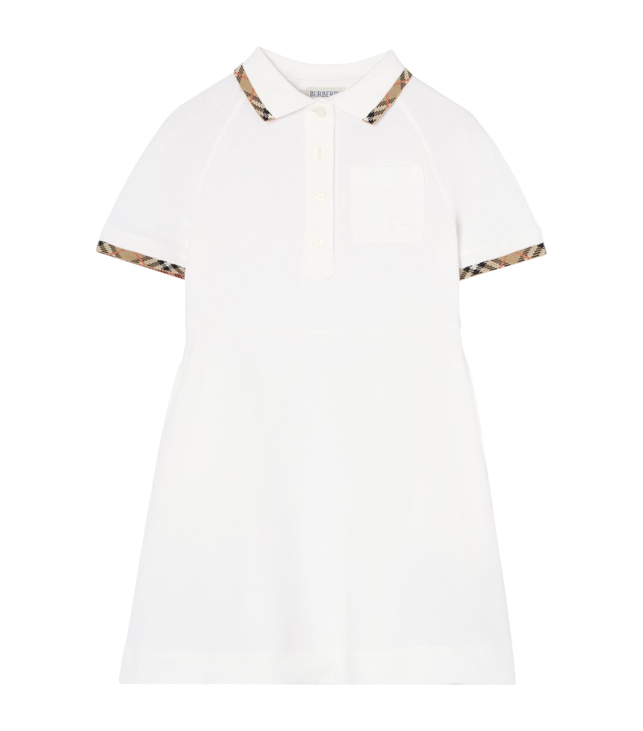 Burberry Kids Cotton Polo Shirt Dress (14 Years) White Image 1
