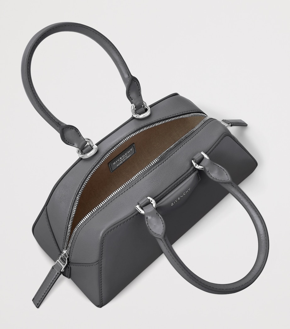 Mini Leather Antigona East-West Top-Handle Bag DARK GREY Image 5