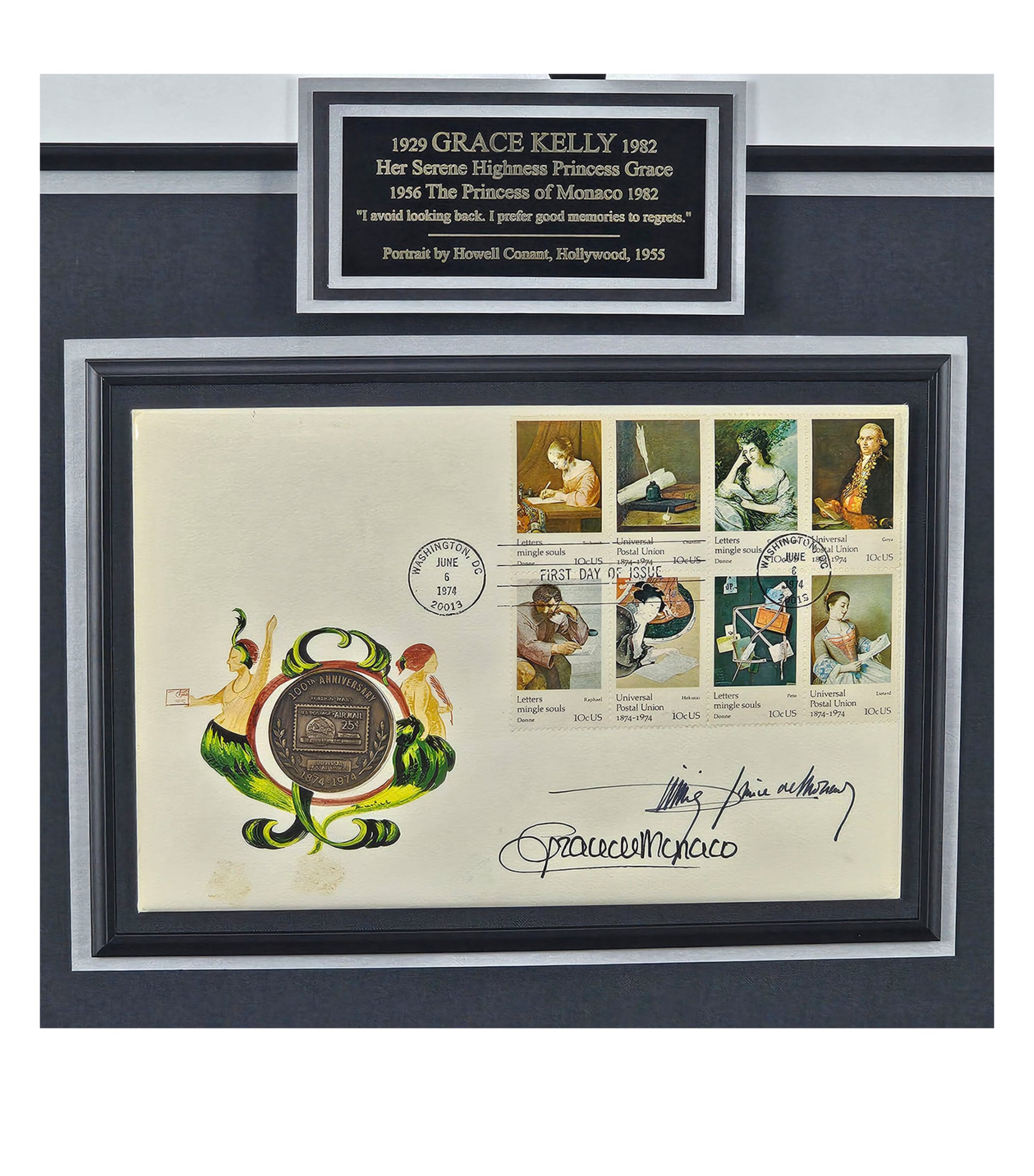 Leipzig Galleries Grace Kelly Princess of Monaco Signed Letter Framed Display Image 2