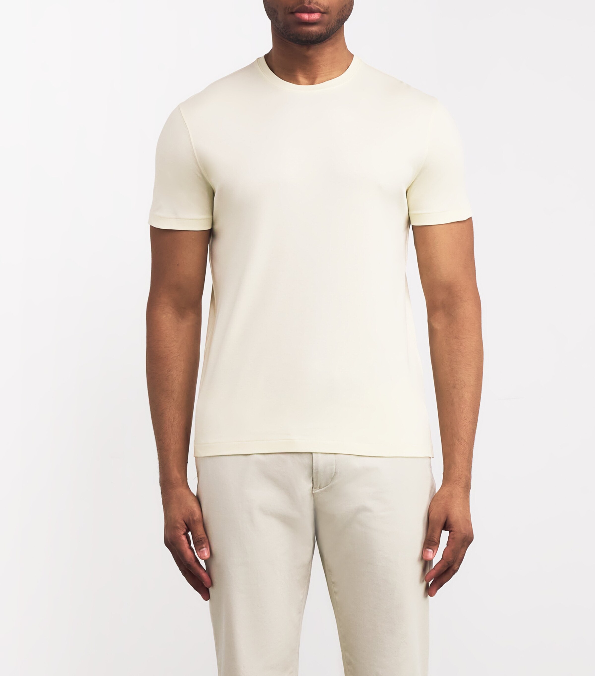 Ralph Lauren Purple Label Mens Cotton T-Shirt Classic Cream Image 3