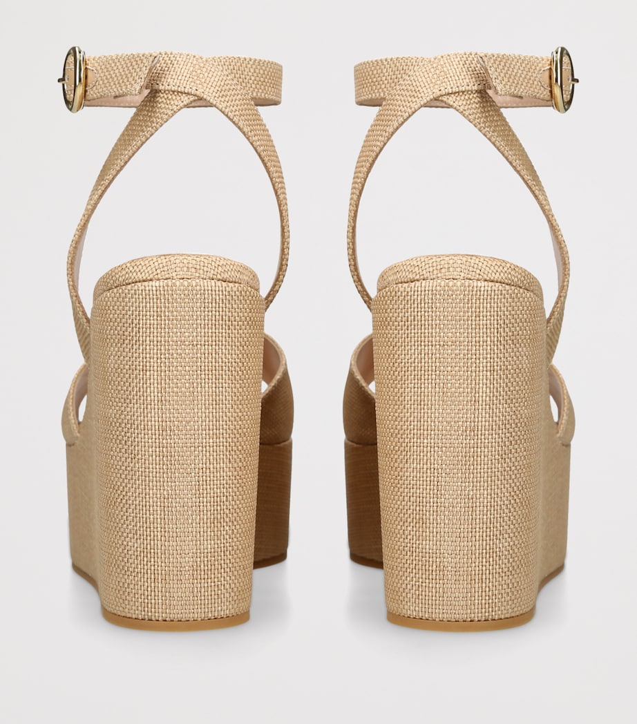 Gianvito Rossi Raffia Virginie Wedge Sandals 60 Cream Image 4