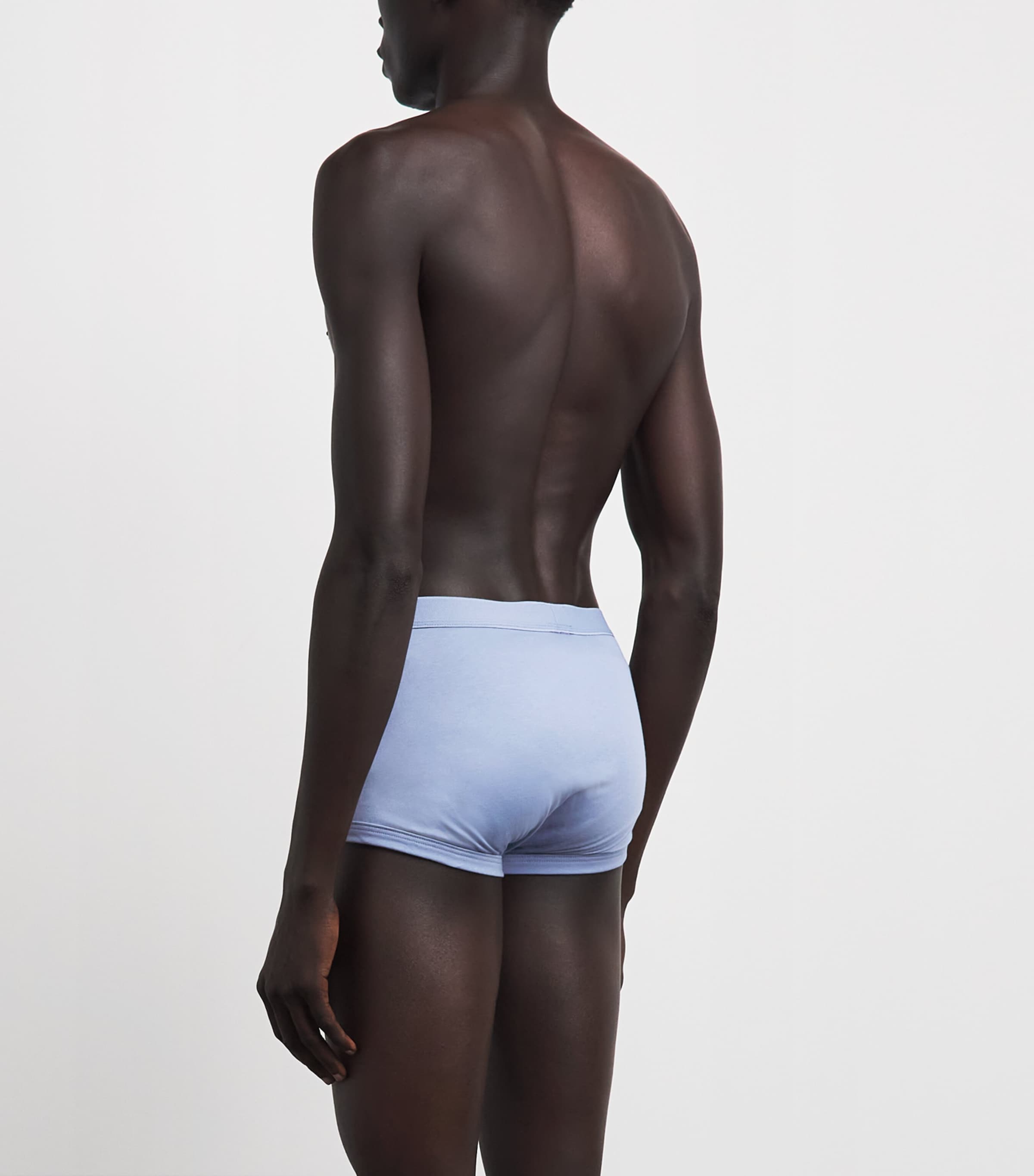 Zimmerli Mens Sea Island Cotton Boxer Briefs Mountain Blue Image 3