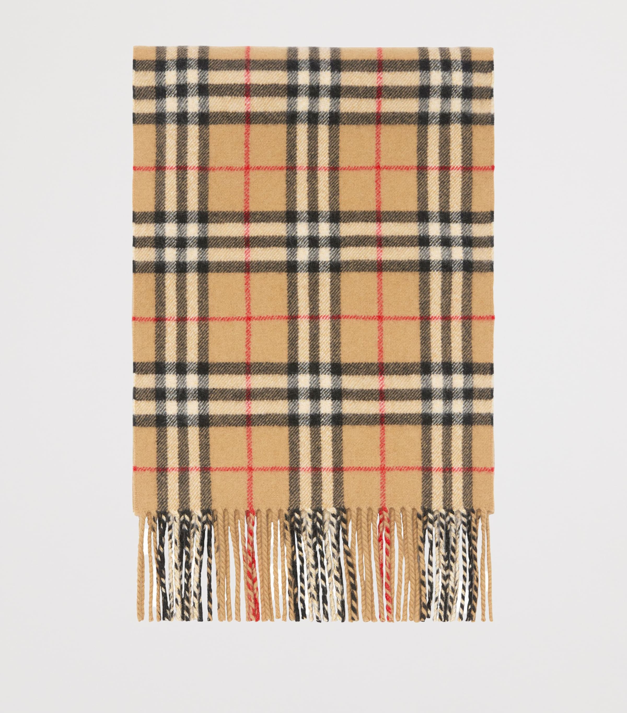 Burberry Cashmere-Blend Sparkle Check Scarf Archive Beige Image 4