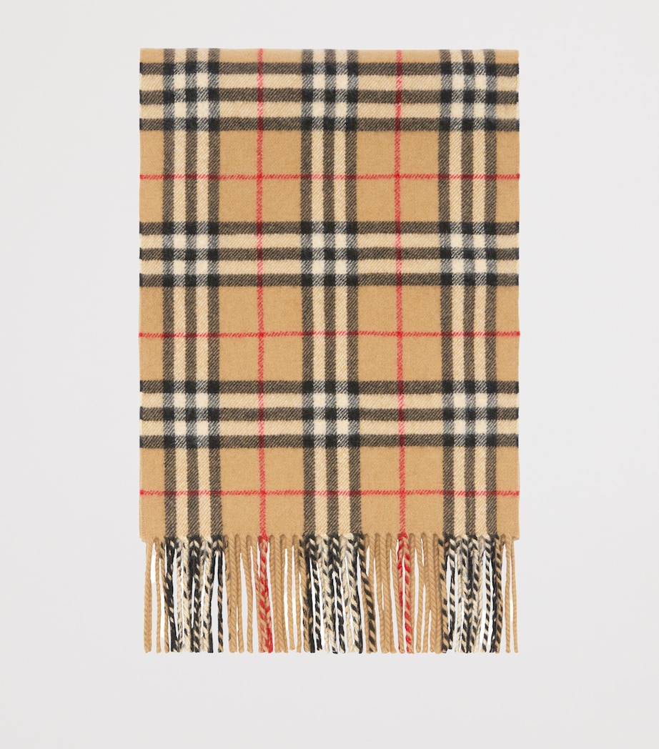 Burberry Cashmere-Blend Sparkle Check Scarf Archive Beige Image 4