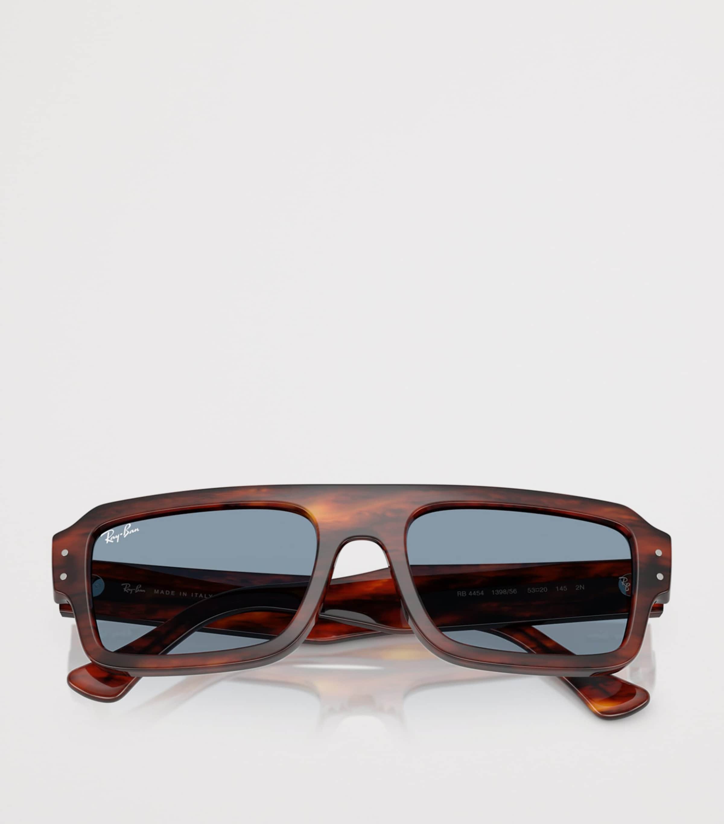 Ray-Ban Tortoiseshell Flacko Rectangular Sunglasses Image 5