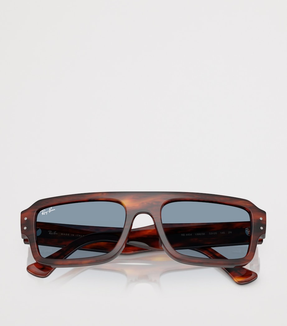 Ray-Ban Tortoiseshell Flacko Rectangular Sunglasses Image 5