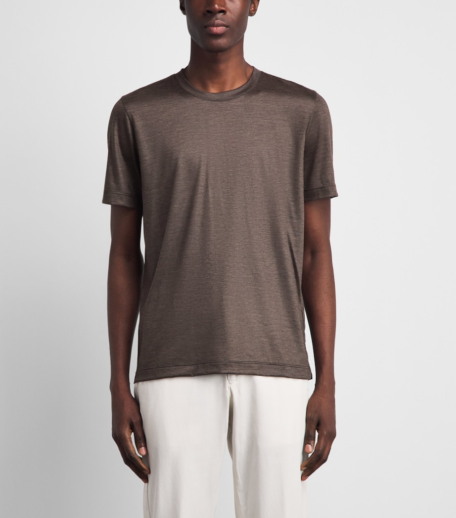 Marco Pescarolo Womens Cashmere T-Shirt Brown Image 4