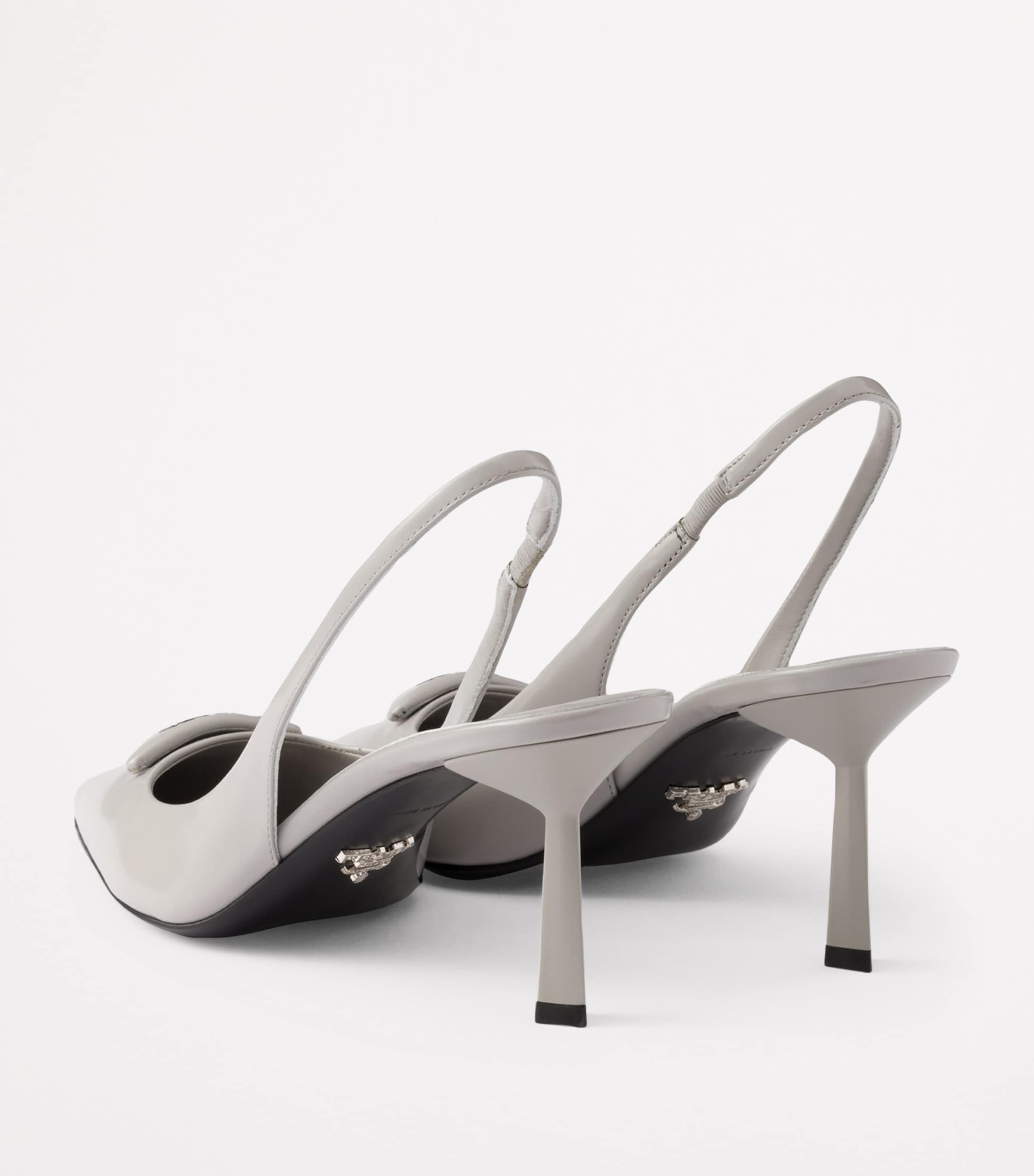 Prada Grey Brushed Leather Slingback Pumps 75 Harrods UK