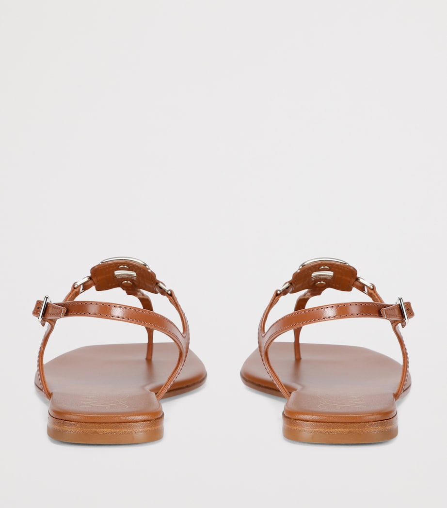 Roger Vivier Leather Viv By The Sea Sandals Mid Brown Image 2
