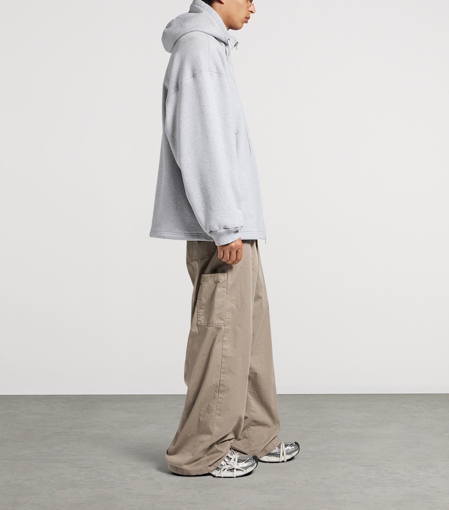 Balenciaga Mens Stretch-Cotton Fleece Oversized Hoodie Image 4