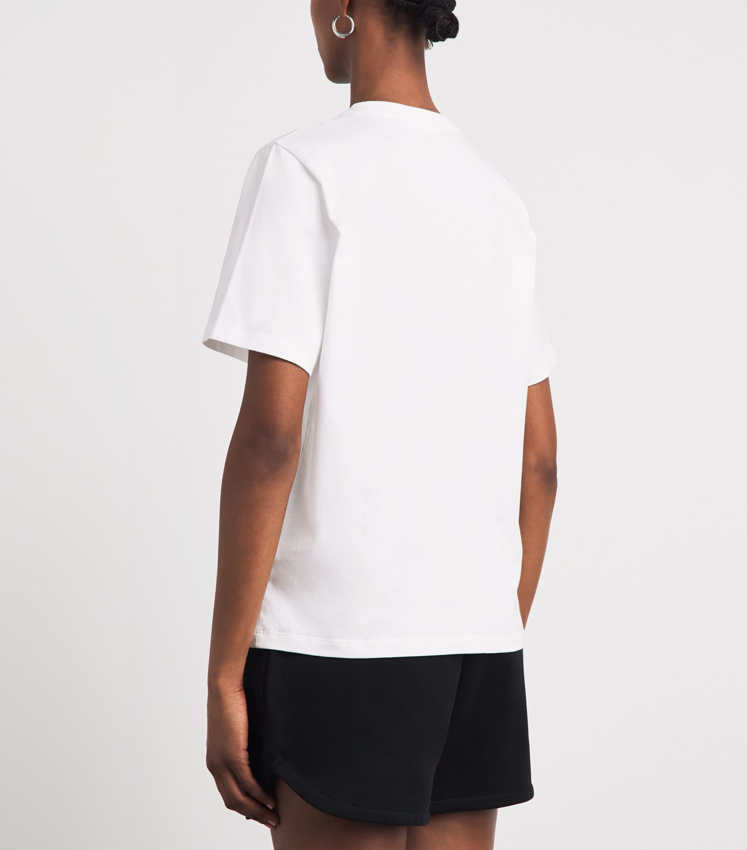 Harrods Womens Cotton Crew-Neck T-Shirt White Image 5