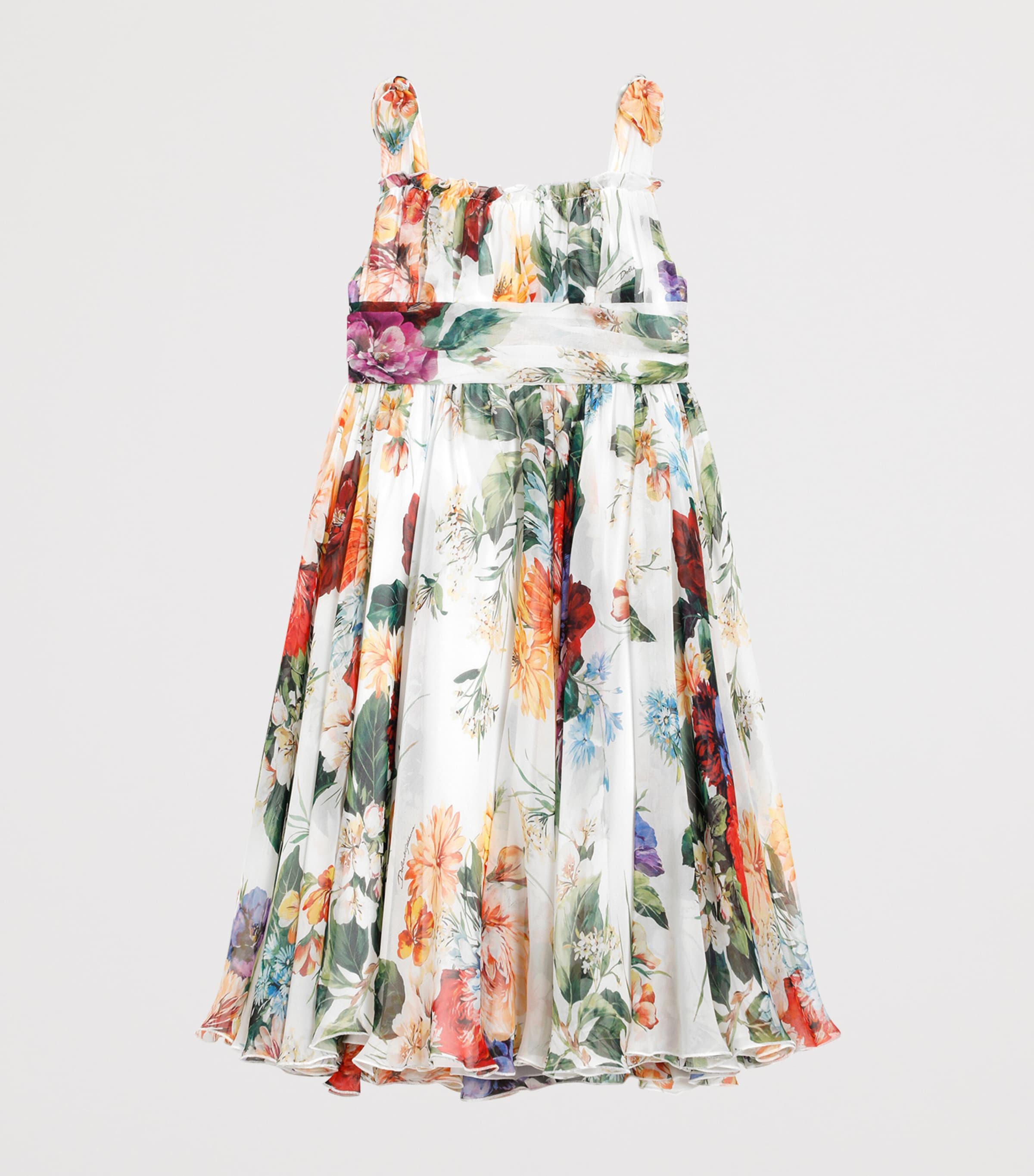 Dolce&Gabbana Kids Silk Floral Dress (8-12 Years) B.fiori Cr Image 2