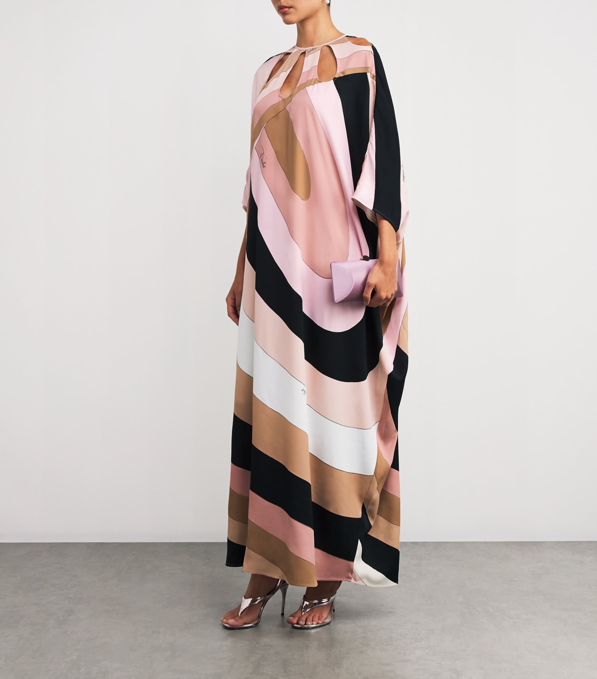 Iride Print Maxi Kaftan 048 NUDE Image 2