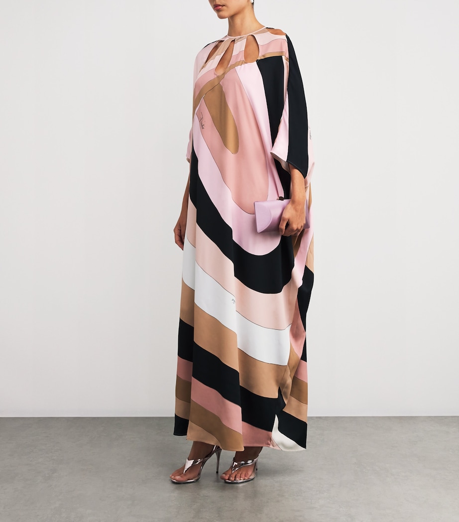 Iride Print Maxi Kaftan 048 NUDE Image 2