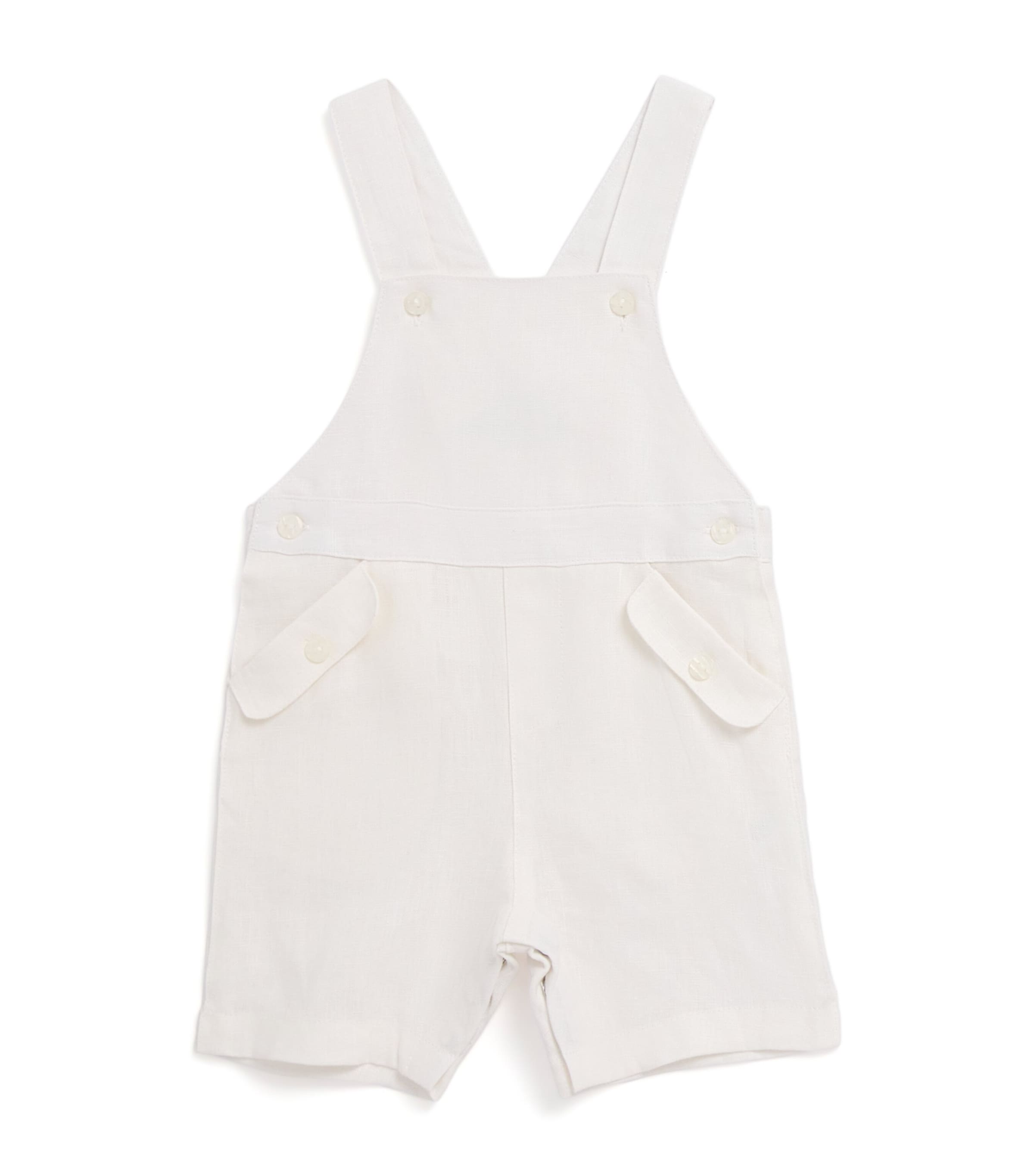 Tartine Et Chocolat Linen Dungarees In White