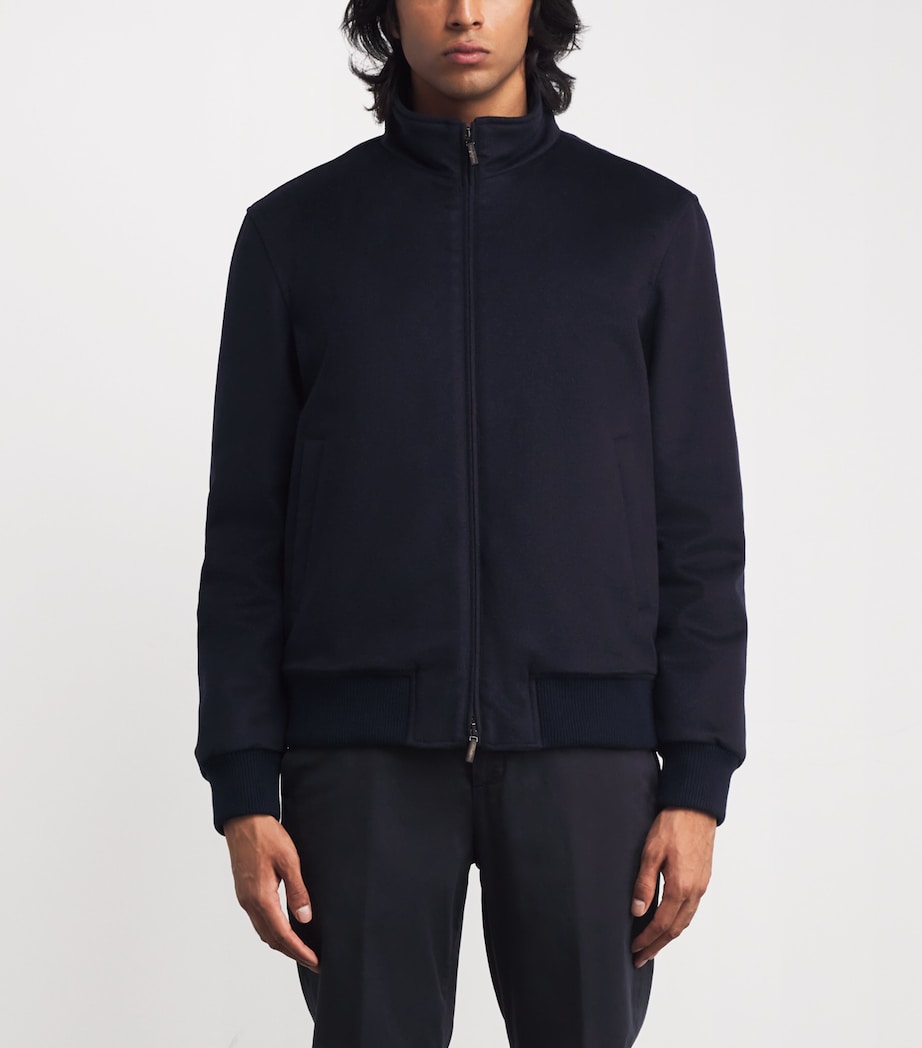 Colombo Mens Cashmere-Silk Jacket Dark Blue Image 3