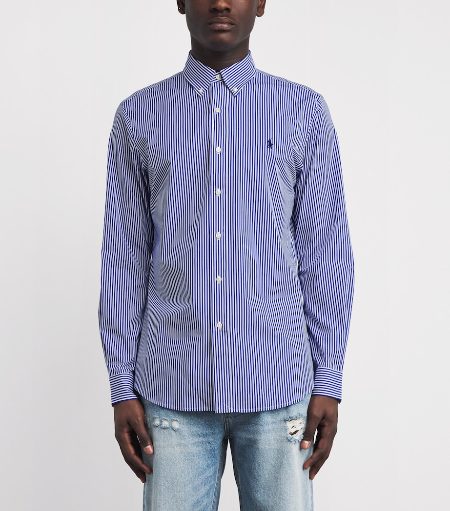Polo Ralph Lauren Mens Stripe Custom Fit Shirt Blue/white Bengal St Image 3