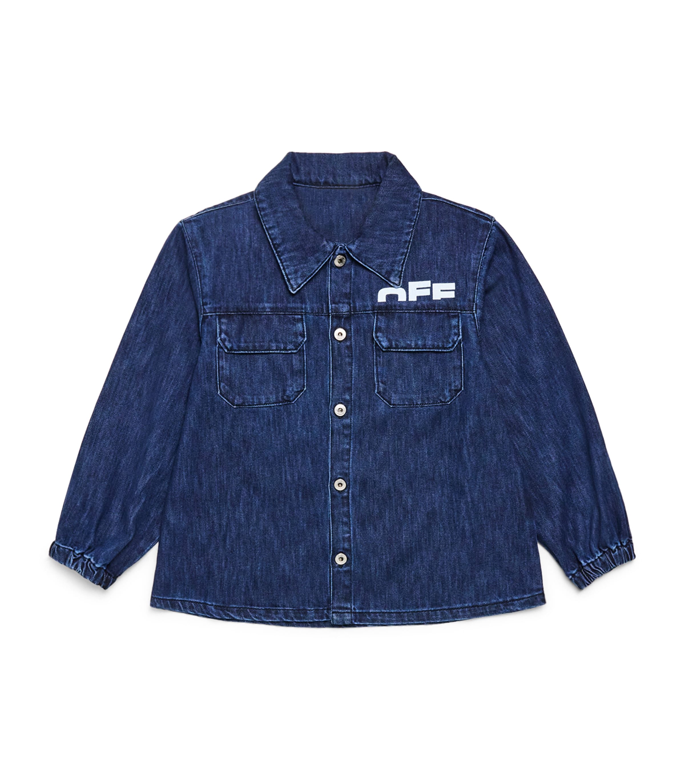 Off-White Kids Logo Denim Shirt (4-12+ Years) White Image 1