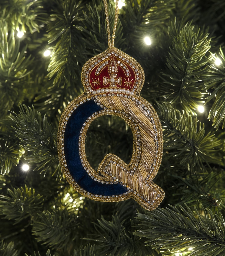 Tinker Tailor Letter Q Tree Decoration Navy, Gold & Wine Image 3
