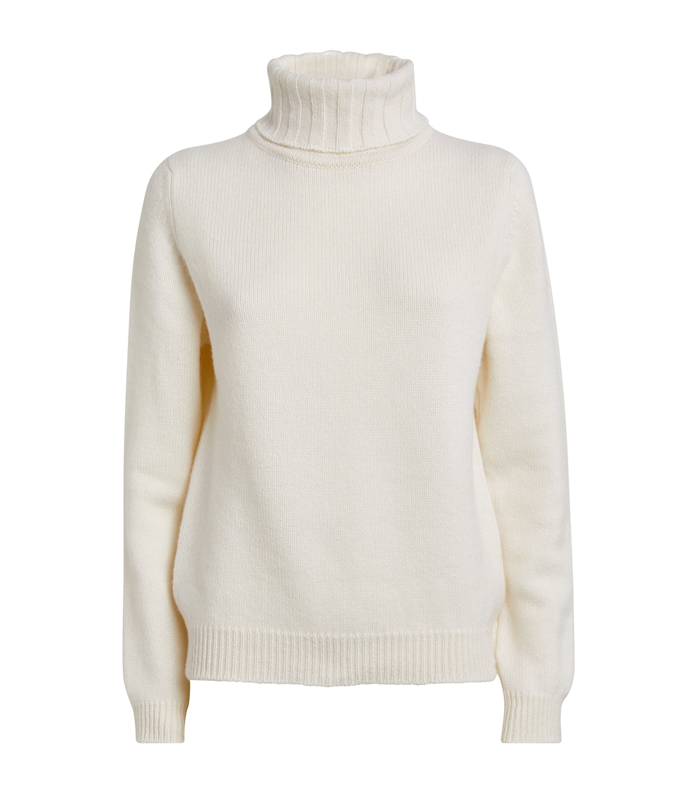 Harrods Womens Cashmere Rollneck Sweater Ivory Image 1