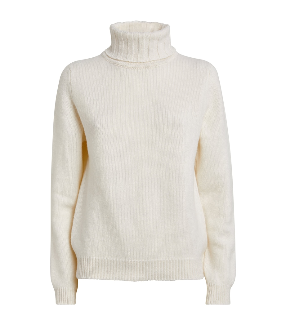 Harrods Womens Cashmere Rollneck Sweater Ivory Image 1