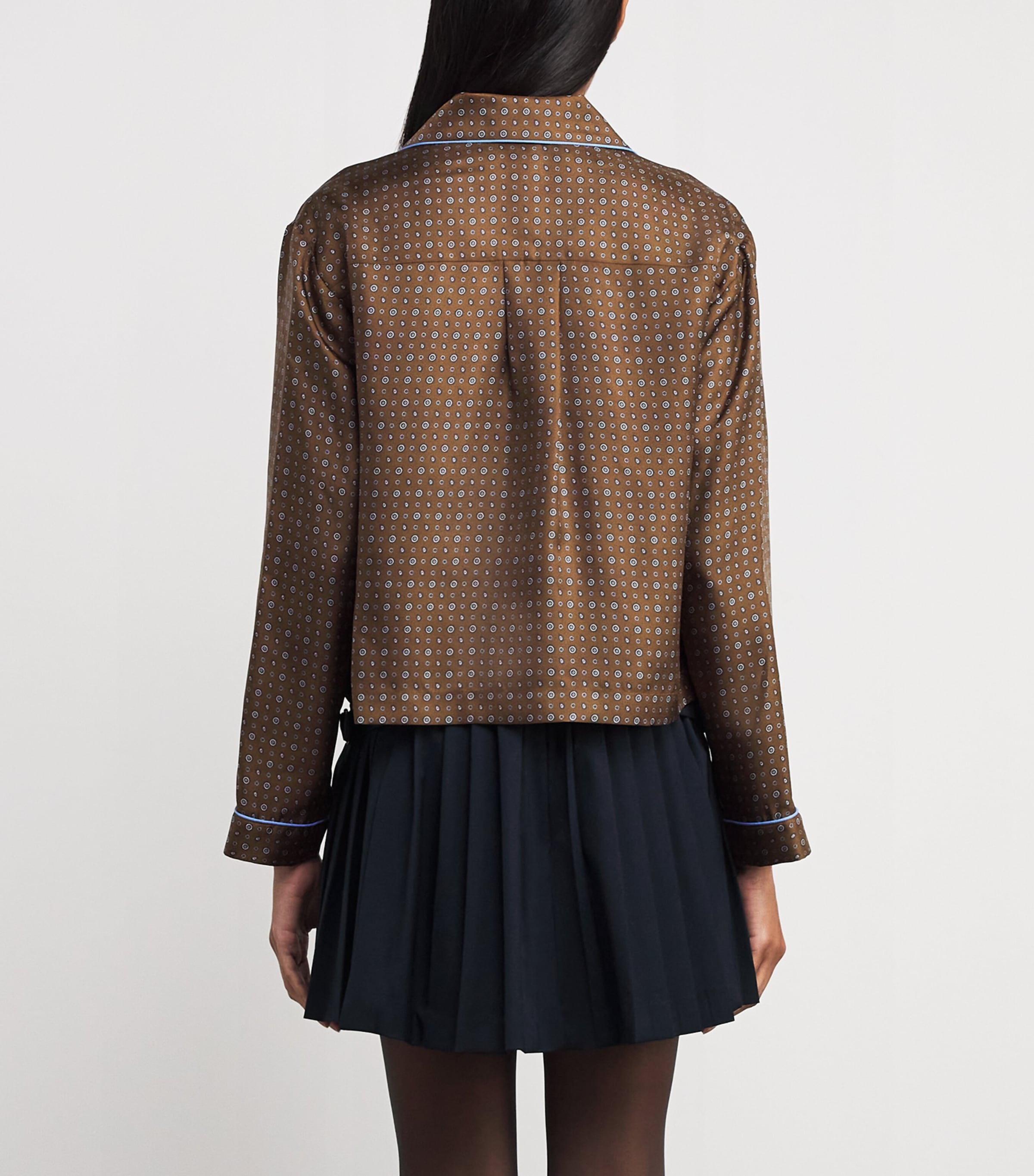 Silk Printed Pyjama Shirt BROWN TIE Image 4