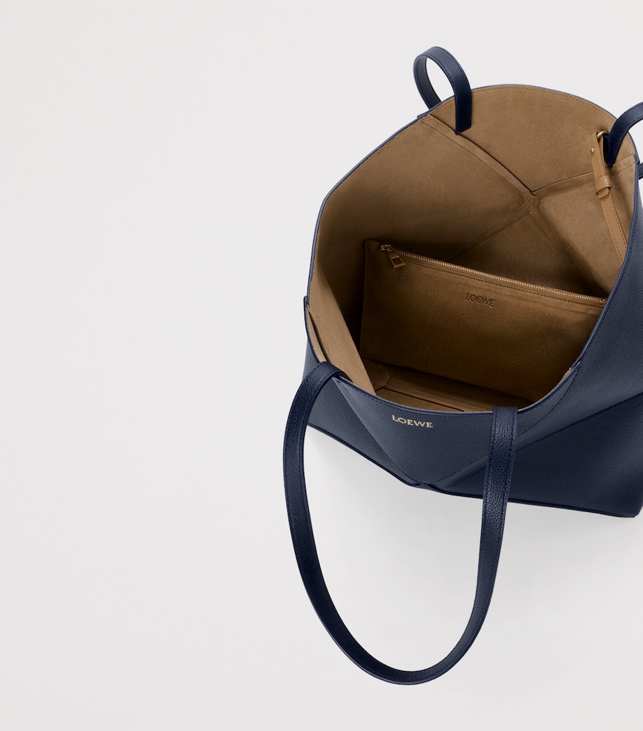 LOEWE Medium Leather Puzzle Fold Tote Bag Deep Navy Image 5