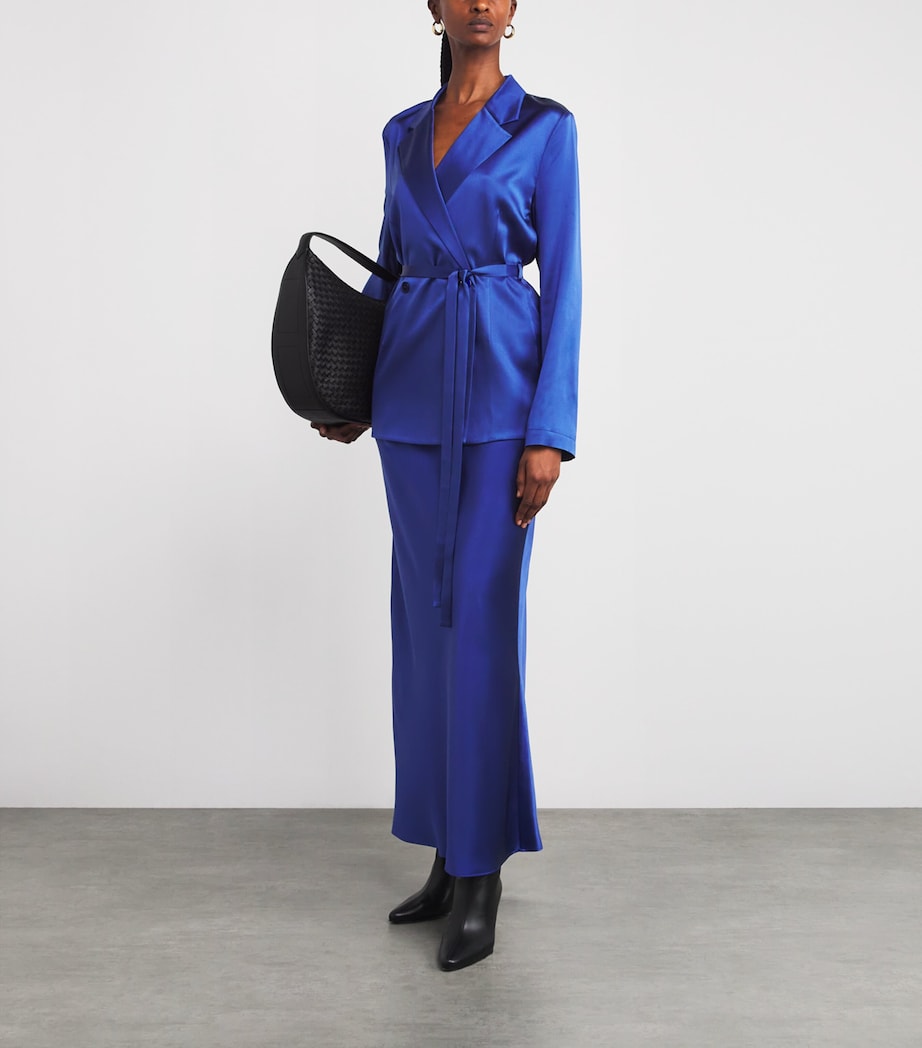 Silk Isaak Midi Skirt COBALT Image 2