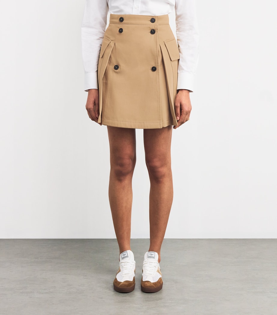 Cotton Mini Skirt BEIGE Image 3