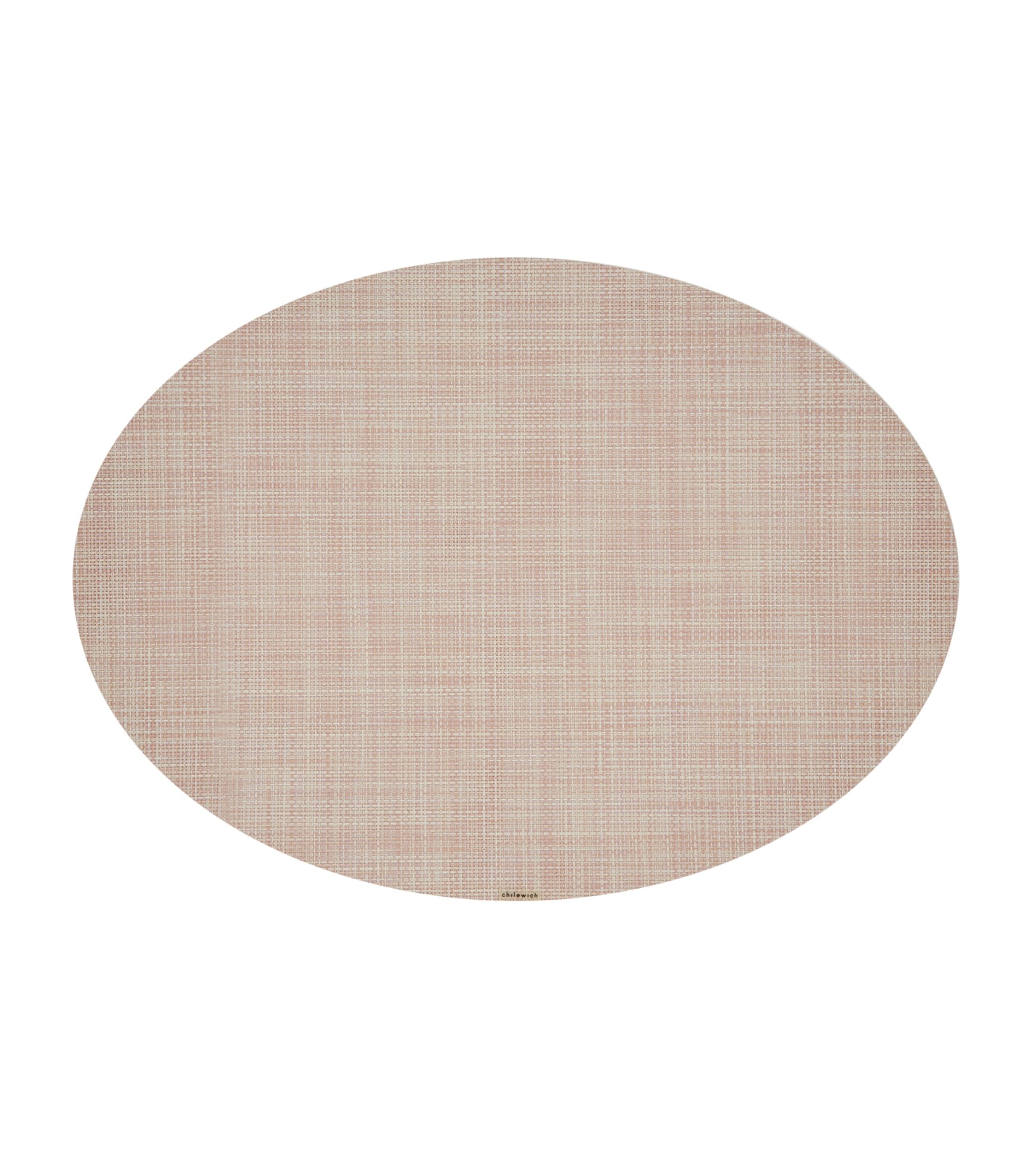 Mini Basketweave Oval Placemat BLUSH Image 1