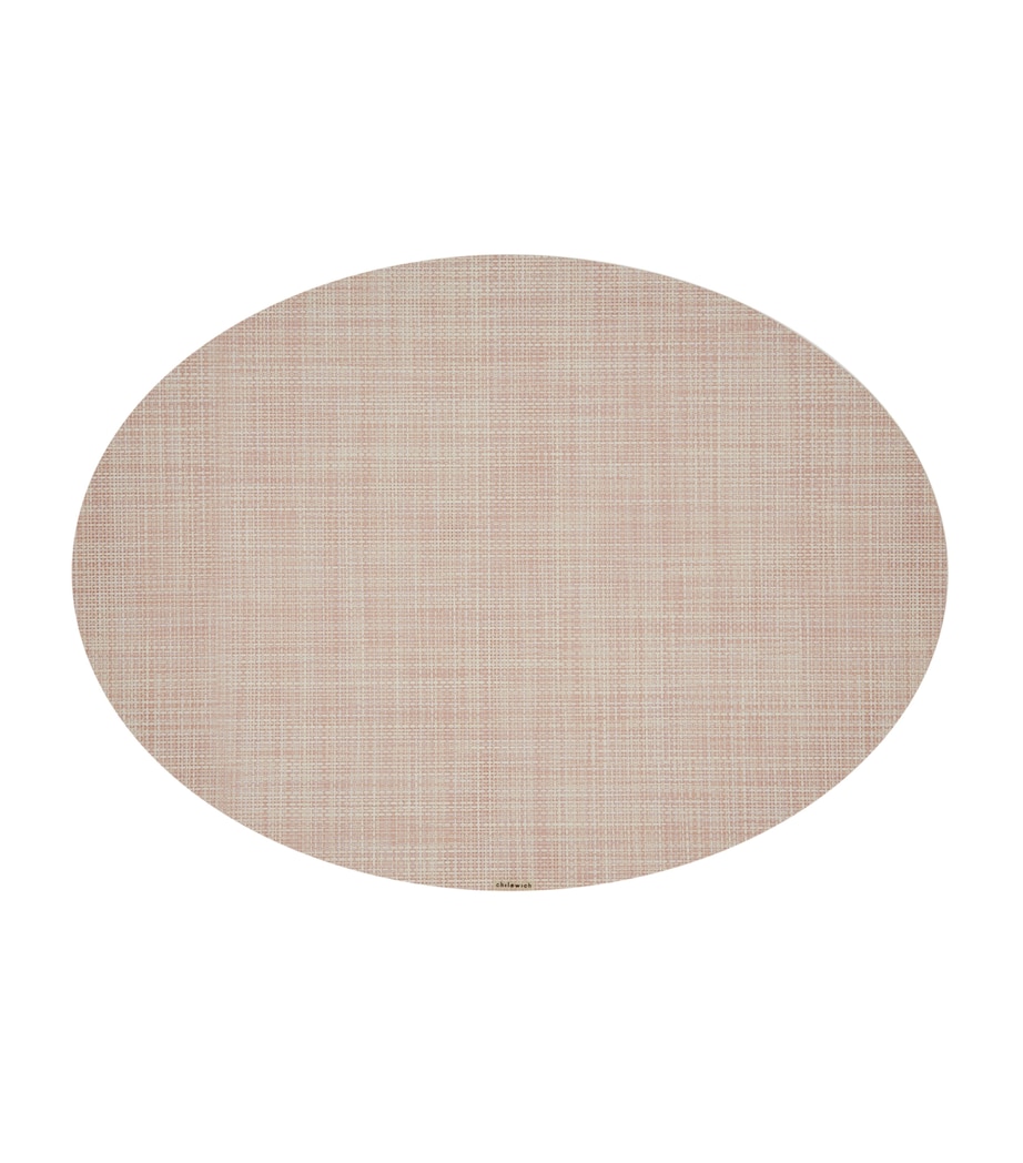 Mini Basketweave Oval Placemat BLUSH Image 1
