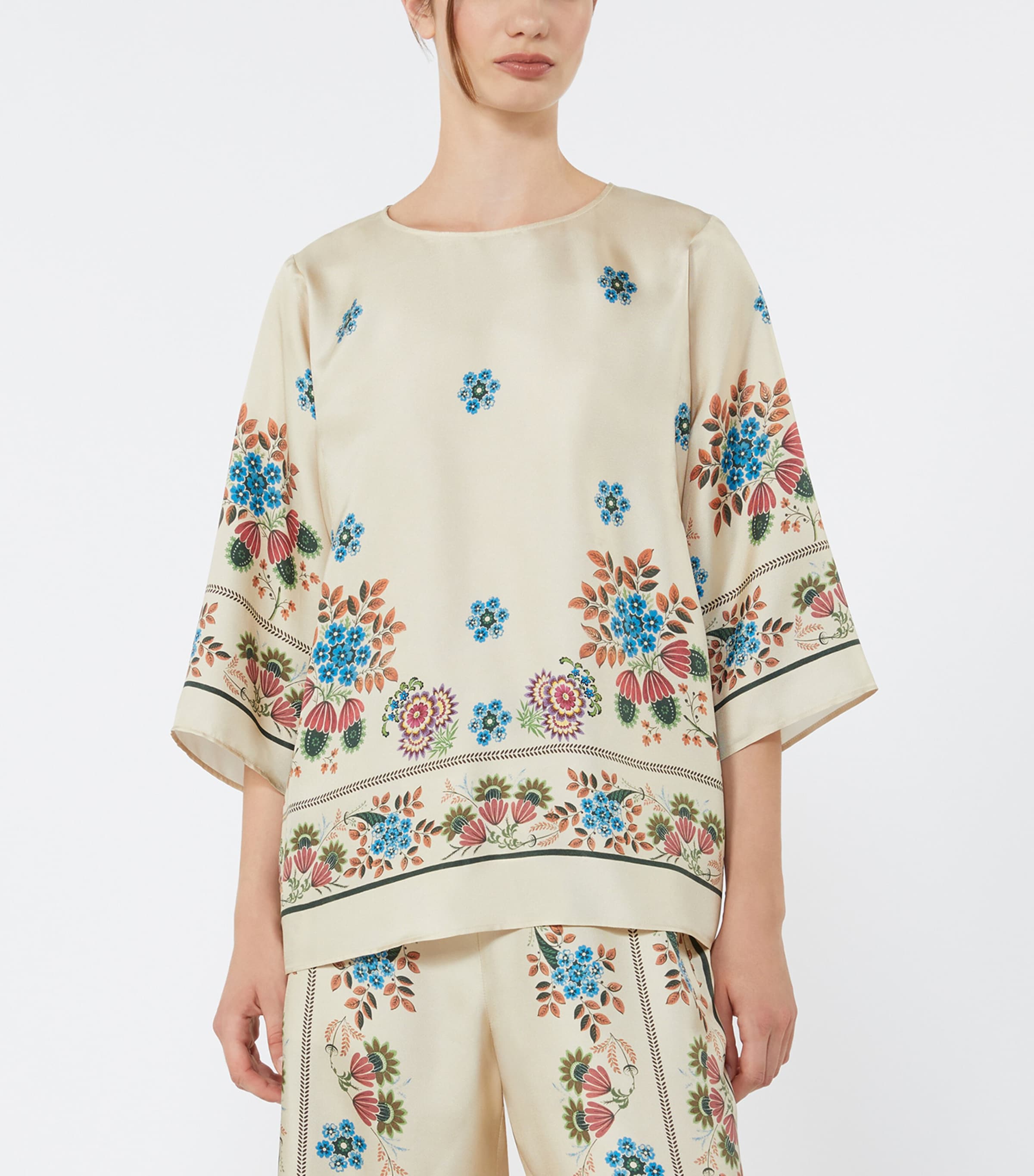 Weekend Max Mara Womens Silk Printed Blouse Ivory Image 3