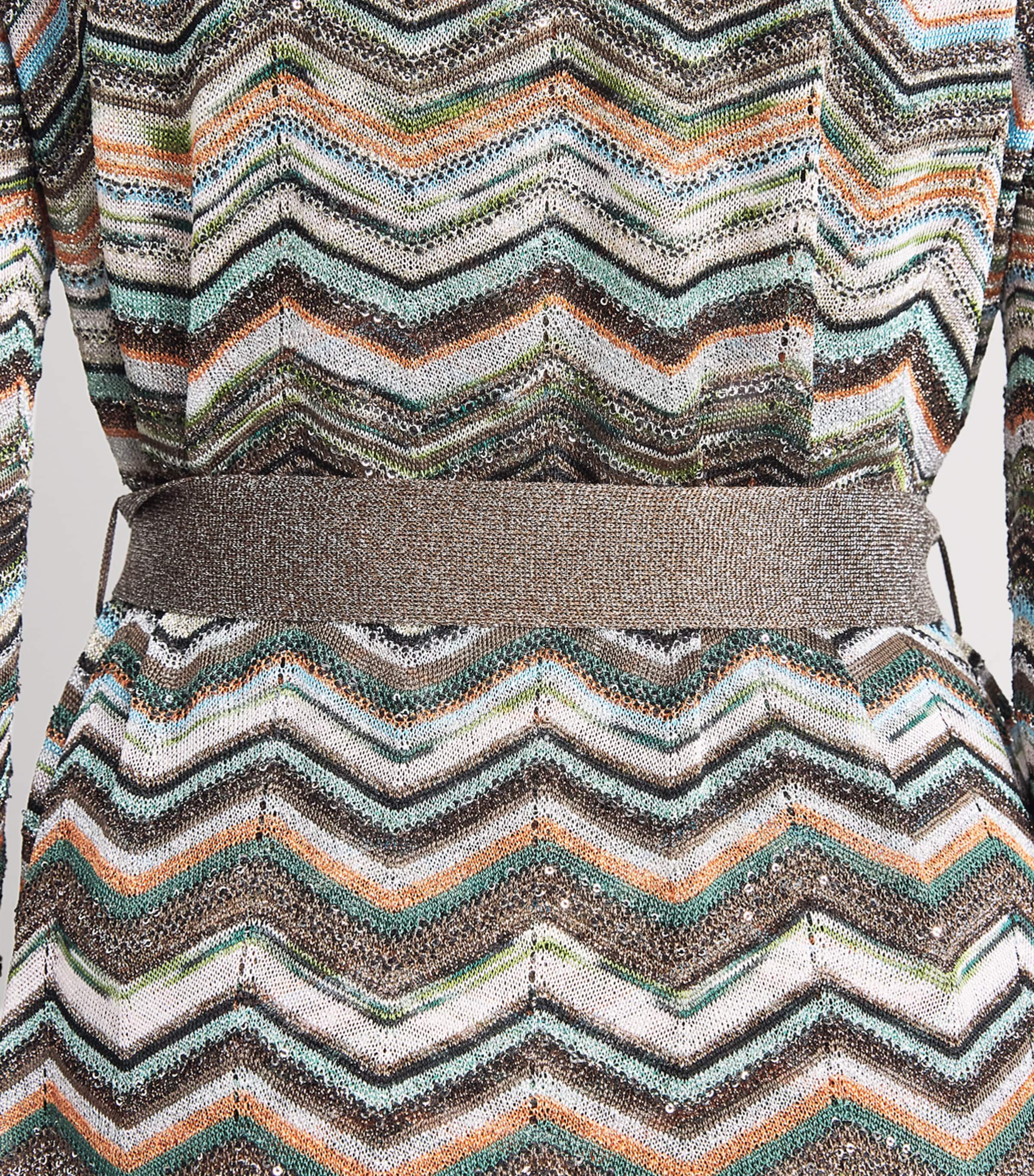 Missoni Womens Zigzag Metallic Longline Cardigan Smspo Mltclr W Bk,bn Image 5