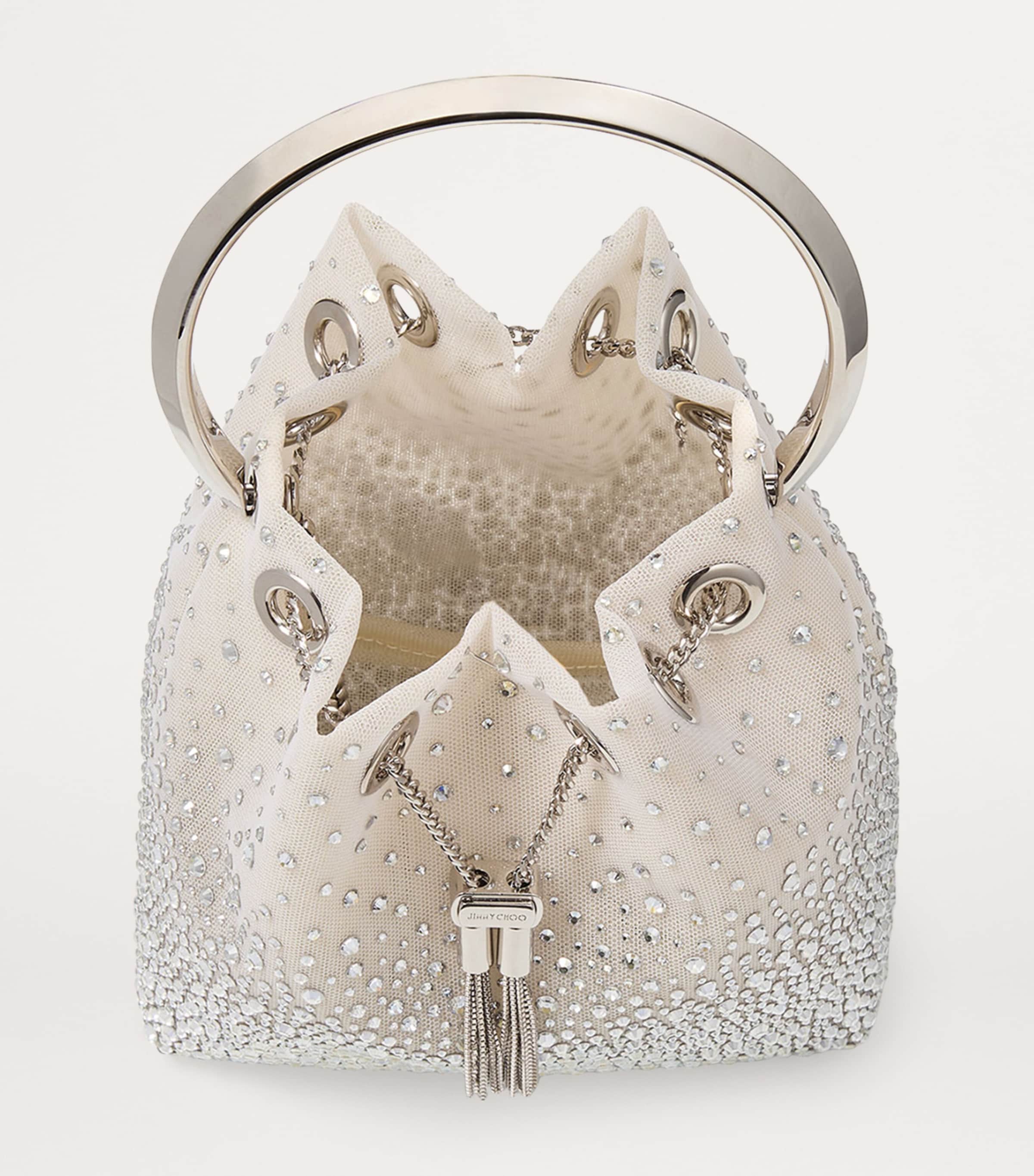 Embellished Bon Bon Top-Handle Bag WHITE/CRYSTAL Image 5