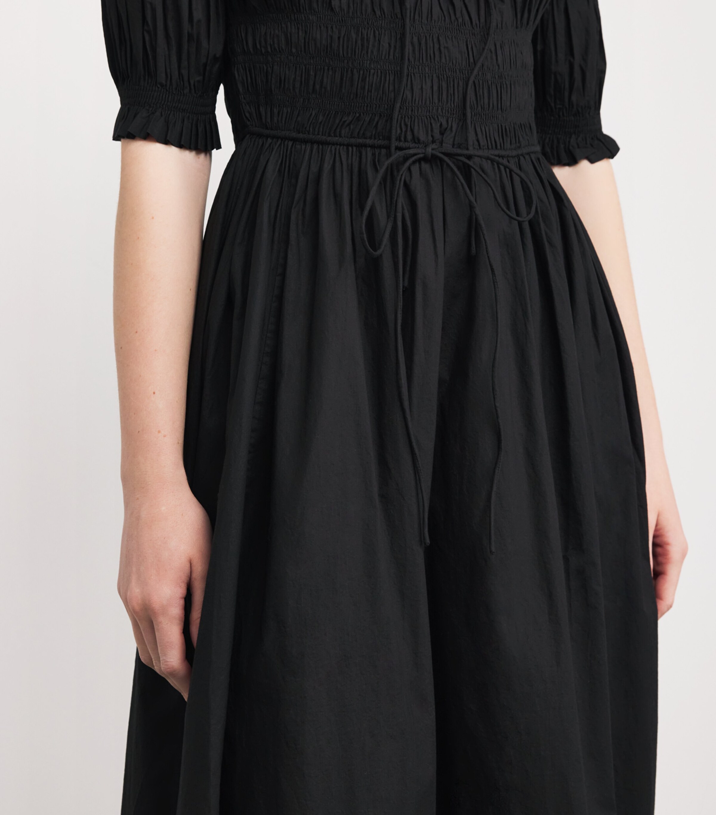 Organic Cotton-Blend Ischia Midi Dress BLACK Image 4