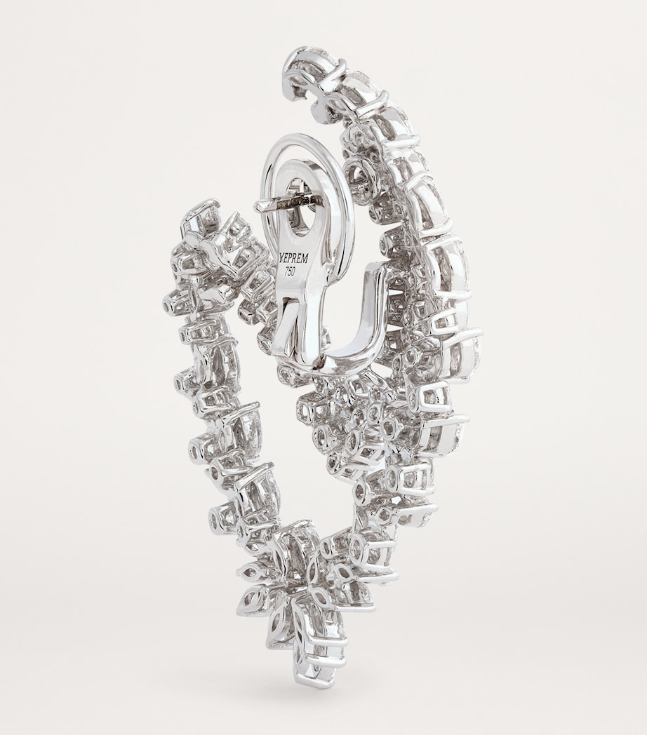 White Gold and Diamond Whisper Earrings WHITE GOLD Image 4