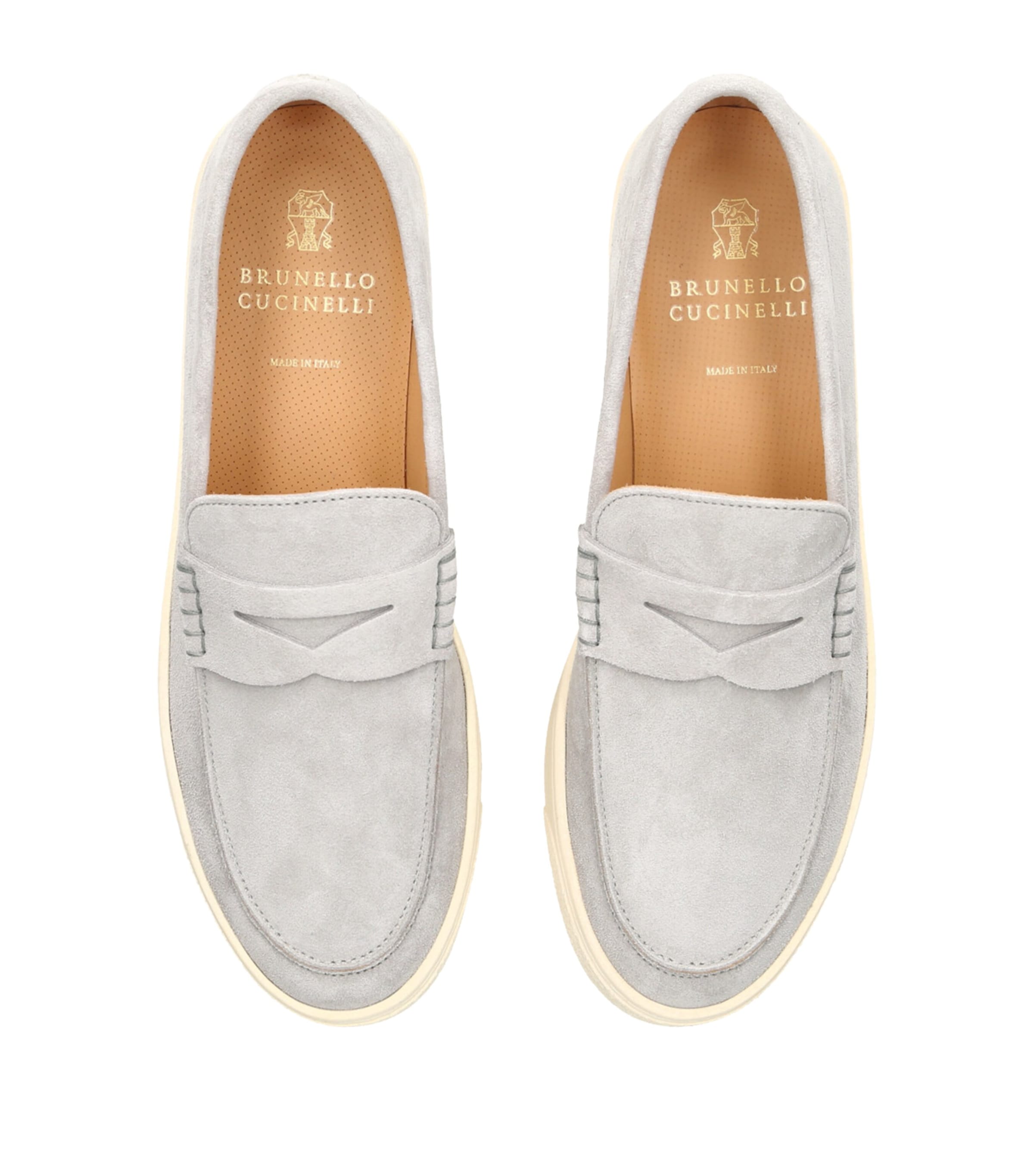 Brunello Cucinelli Suede Hybrid Loafers Grey/light Image 4