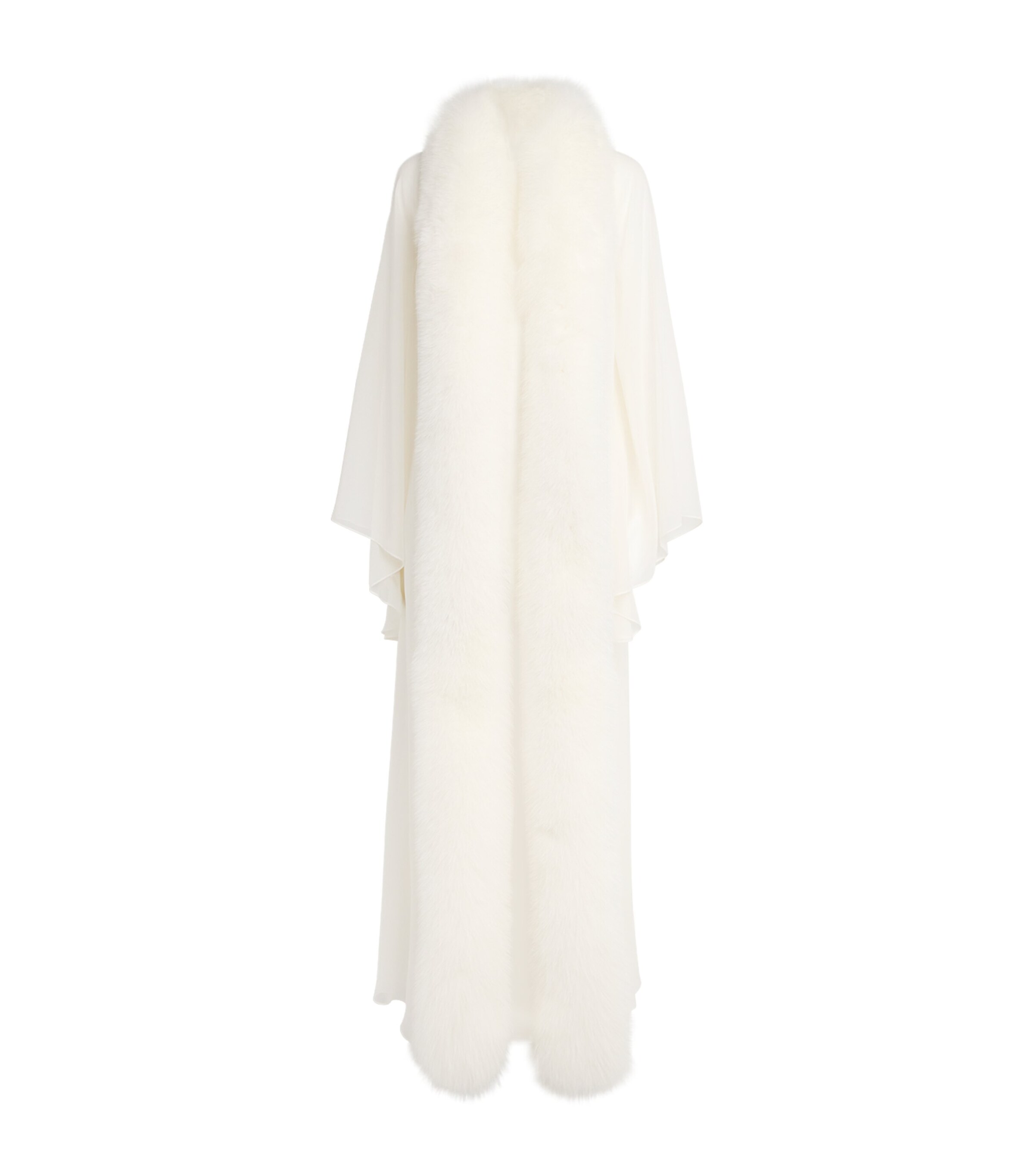 Rosamosario Fox Fur-Trimmed Silk Robe | Harrods US