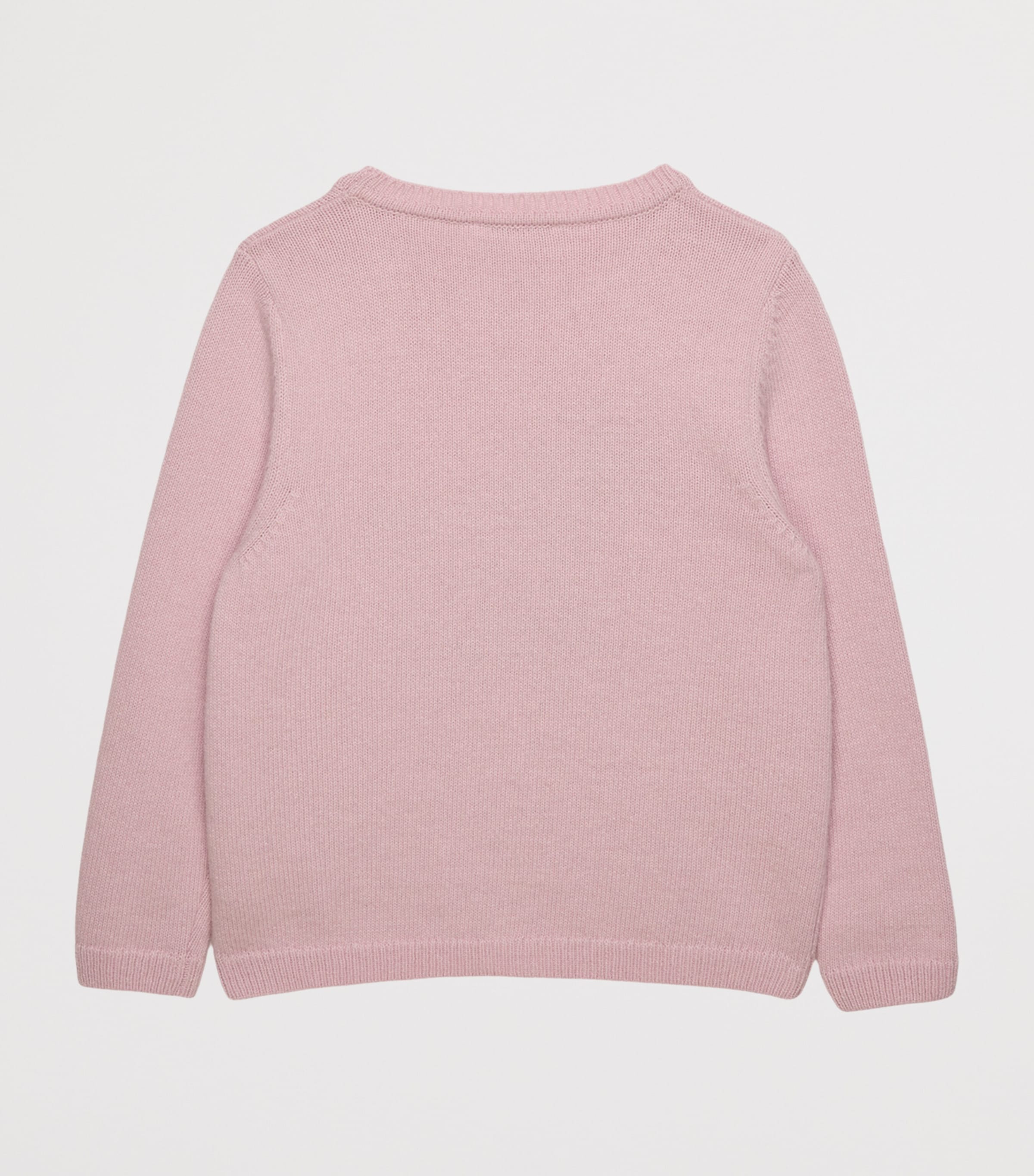 Trotters Wool-Blend Grace Rocking Horse Sweater (6-11 Years) Pale Pink Image 2