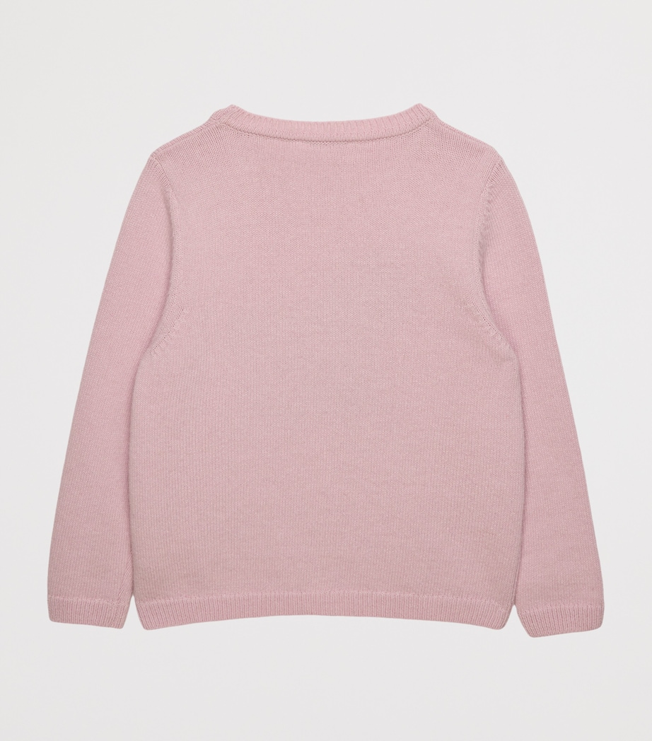 Trotters Wool-Blend Grace Rocking Horse Sweater (6-11 Years) Pale Pink Image 2