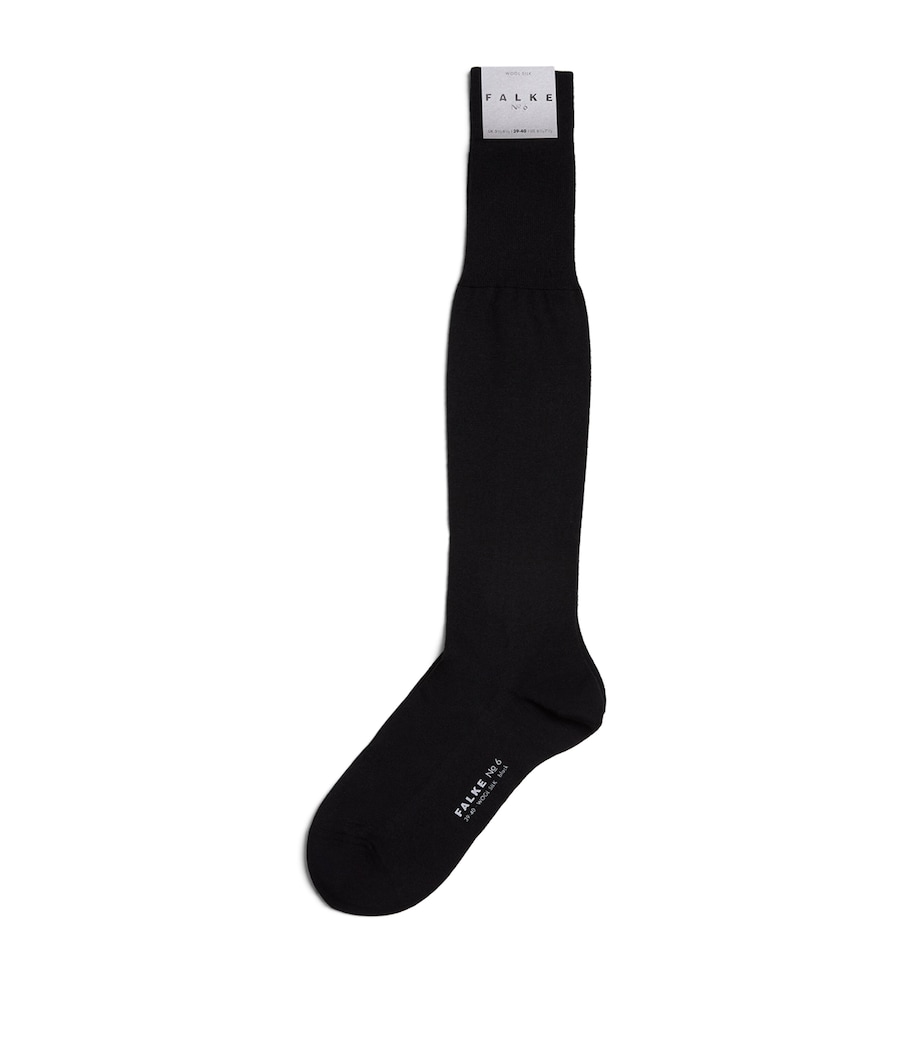 Falke Mens Wool-Silk-Blend No.6 Socks Black Image 1
