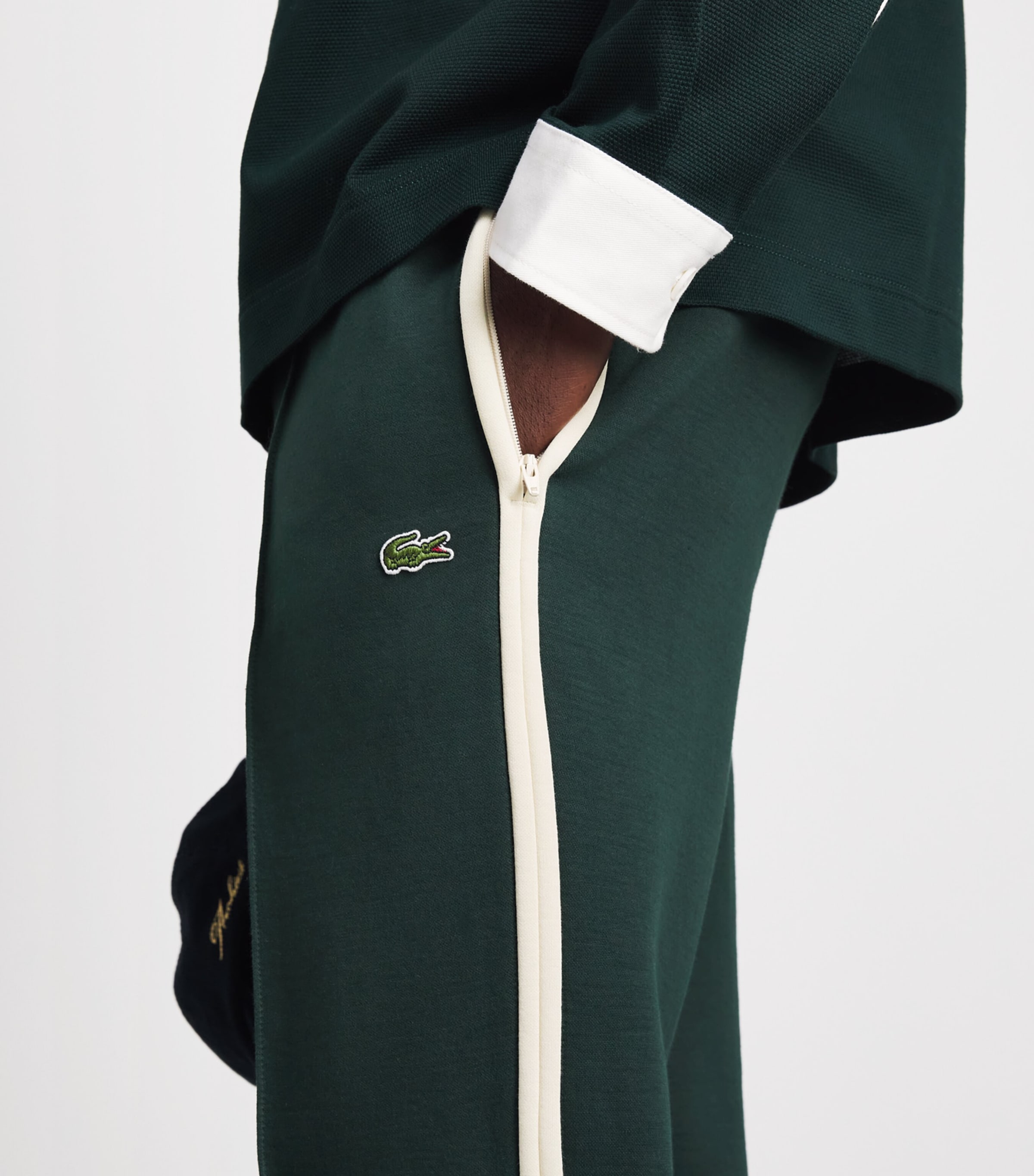 Lacoste Mens Tape-Trim Sweatpants Sinople Image 3