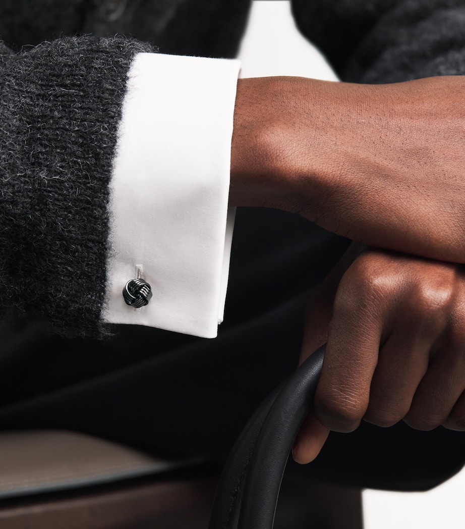 Rhodium-Plated Knot Cufflinks BLACK RHODIUM Image 2