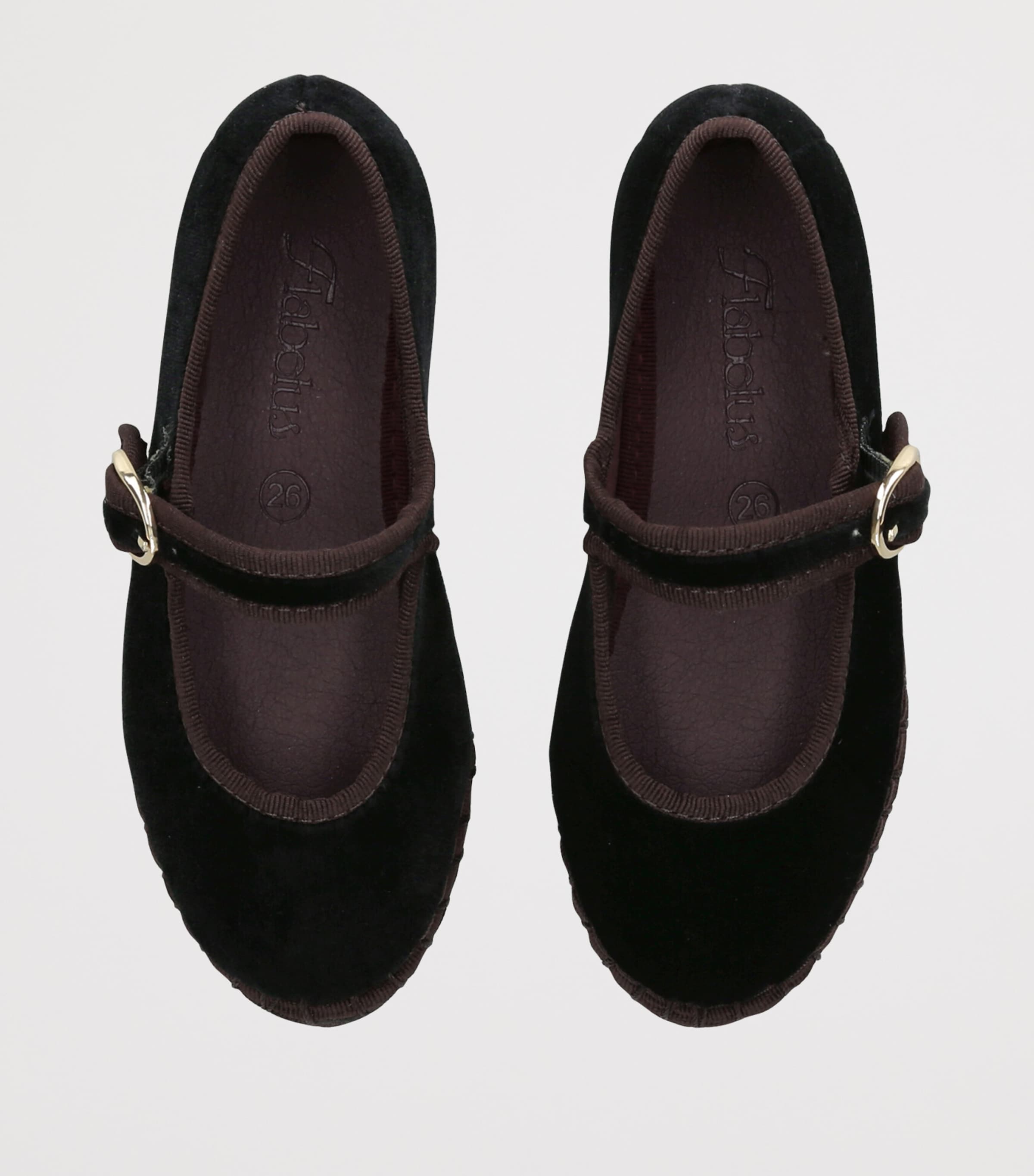 Flabelus Velvet Sethe Mary Janes Dark Brown Image 3