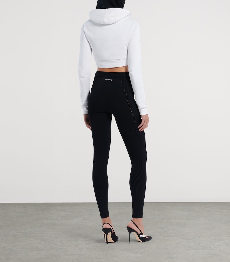 Balenciaga Womens Cropped Zip-Up Hoodie Image 3