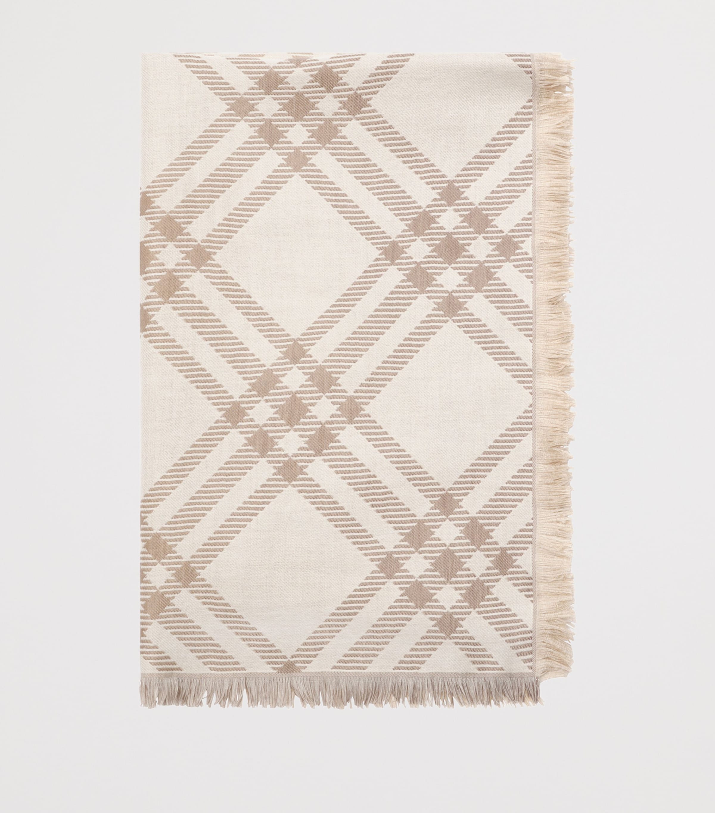 Burberry Wool-Silk Gradient Check Scarf Sand Image 3