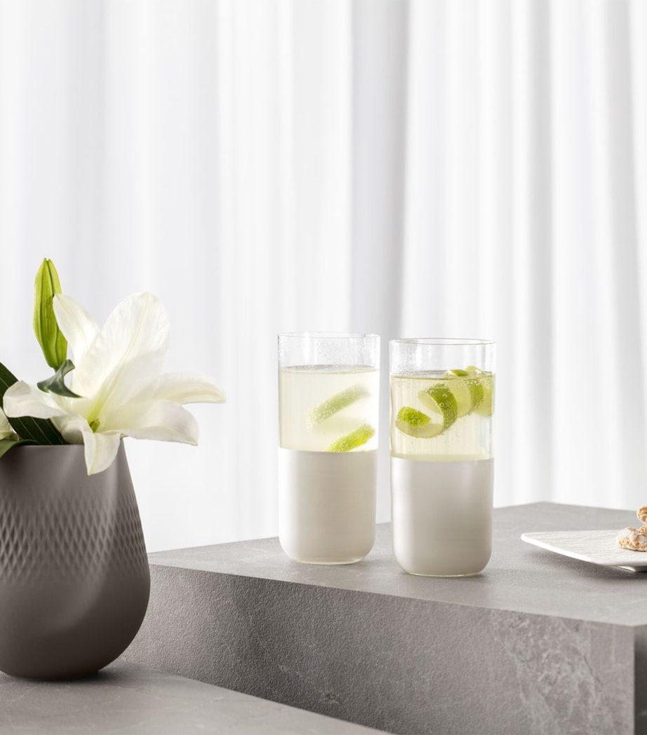 Set of 4 Manufacture Rock Blanc Long Drink Tumblers (430ml) WHITE Image 4