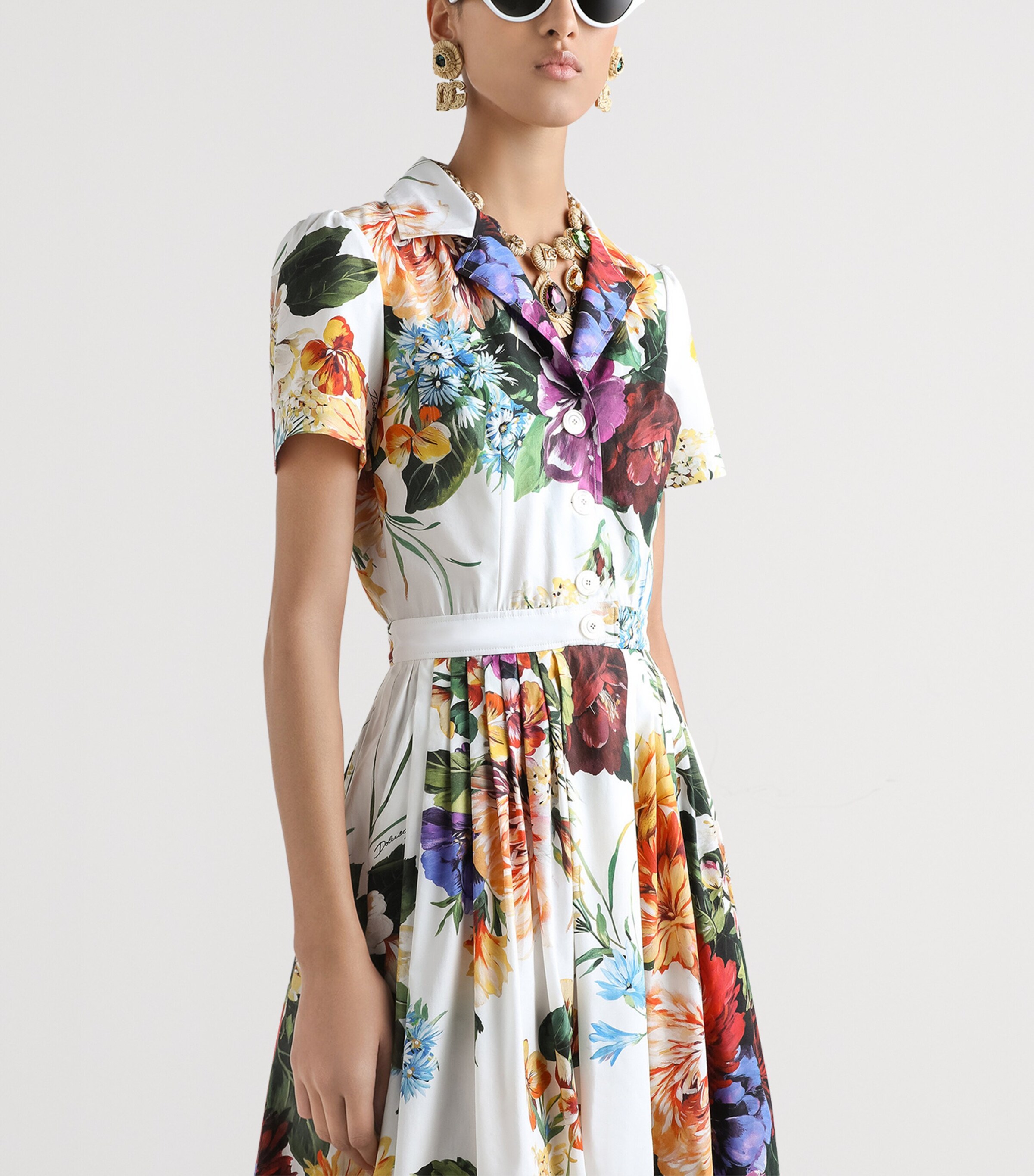 Floral Midi Shirt Dress HA5PC-BFIORI CRET Image 4