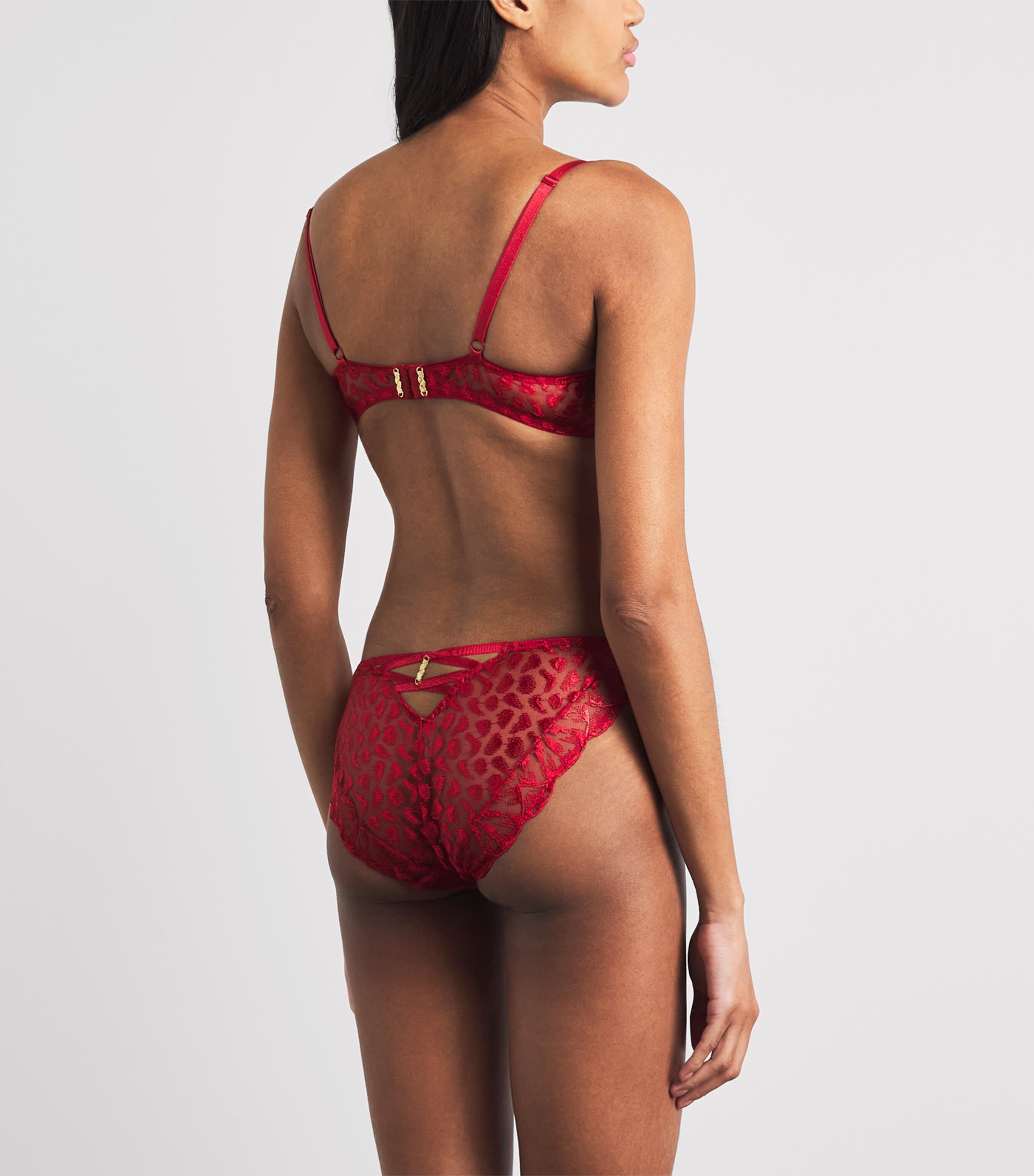 Aubade Womens Crazy in Love Triangle Bra Red Delight Image 3